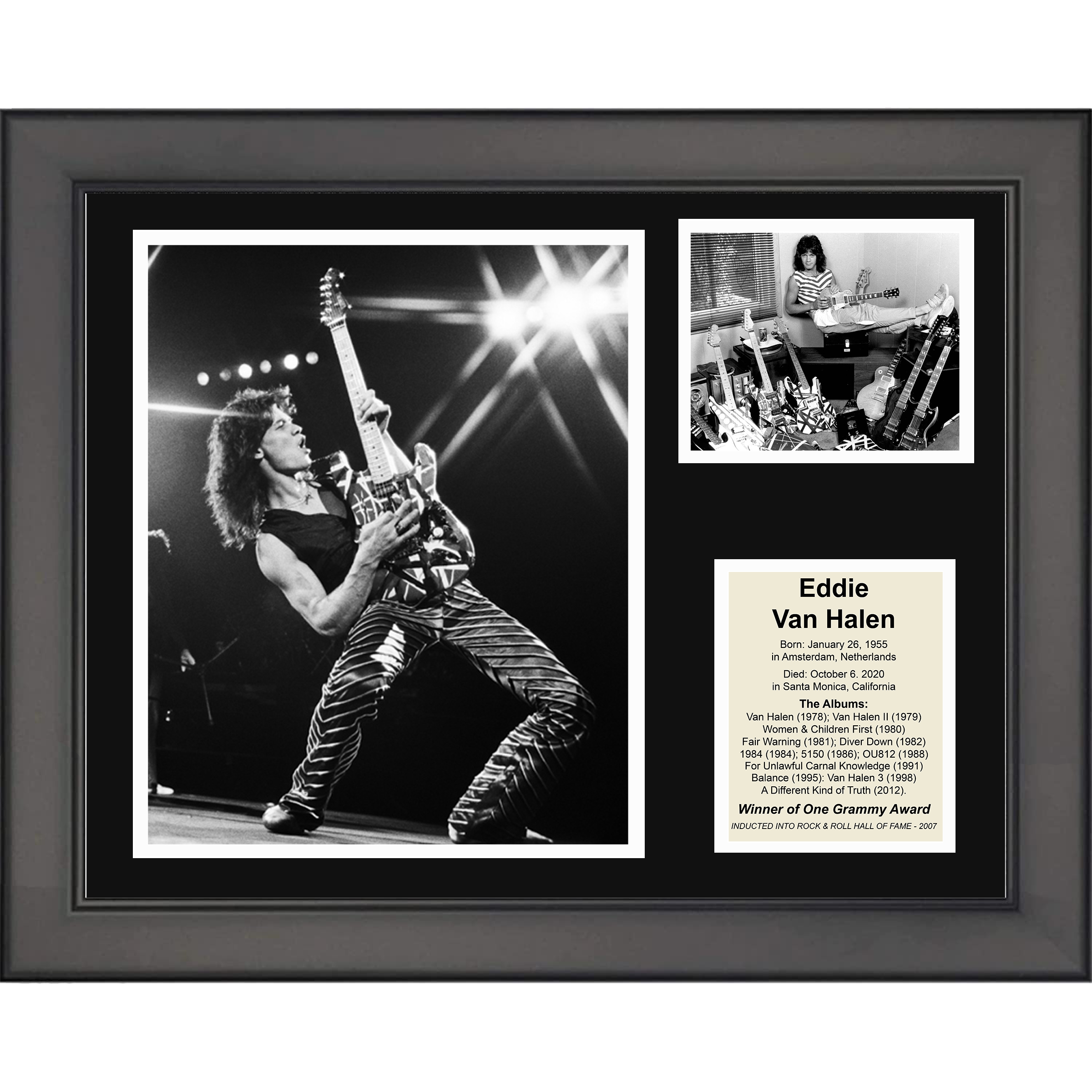 Framed Eddie Van Halen 11"x14" Music Three Photo Collage #2