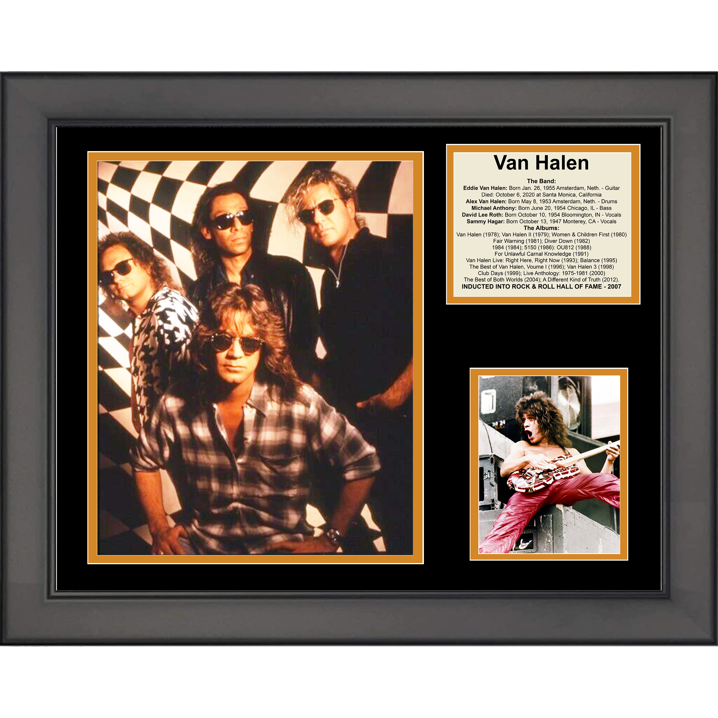 Framed Eddie Van Halen 11"x14" Music Three Photo Collage