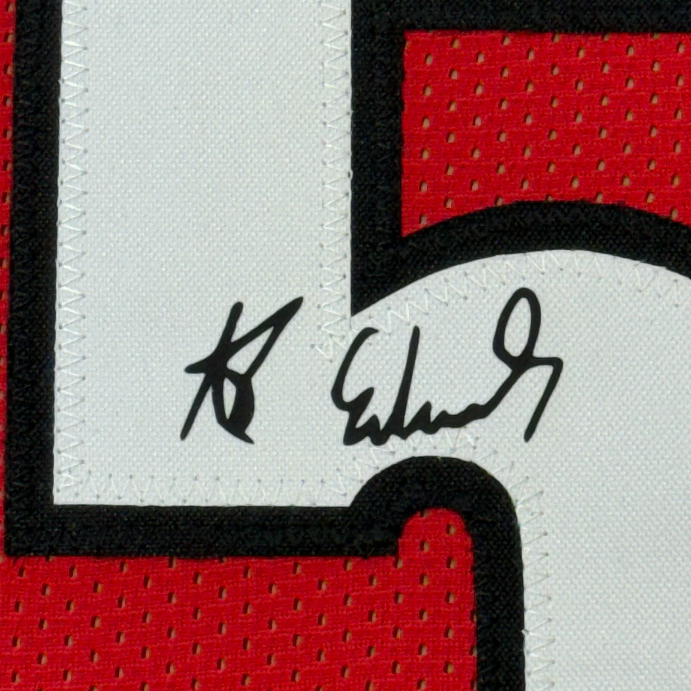 Framed Facsimile Autographed Anthony Edwards 35x39 Georgia Red Reprint Laser Auto College Basketball Jersey