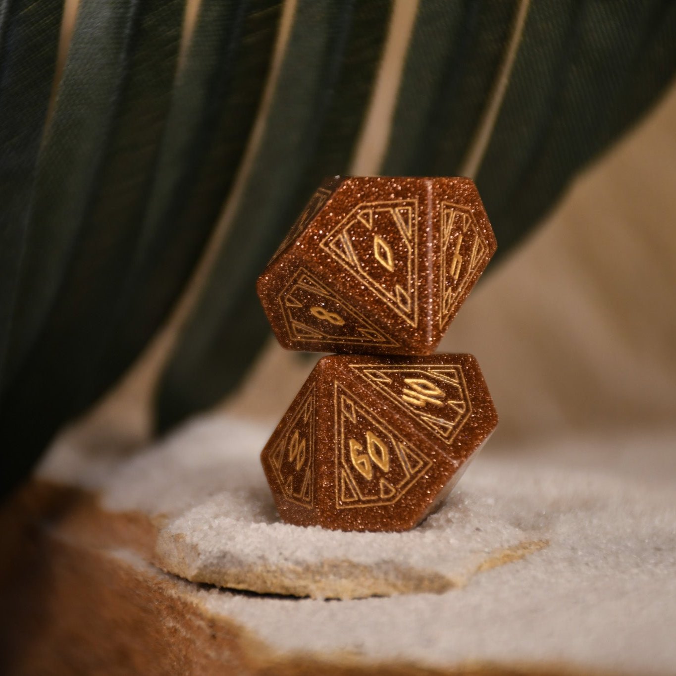 Egyptian Gold Sandstone Stone Dice Set - Dice Around the World Collection