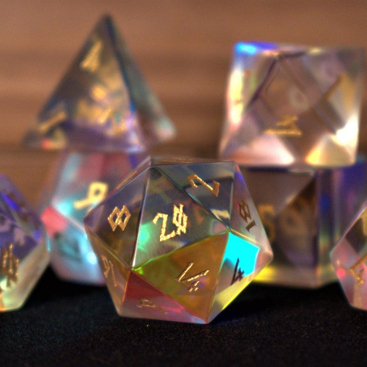 Elder Runes Prism Glass Dice Set