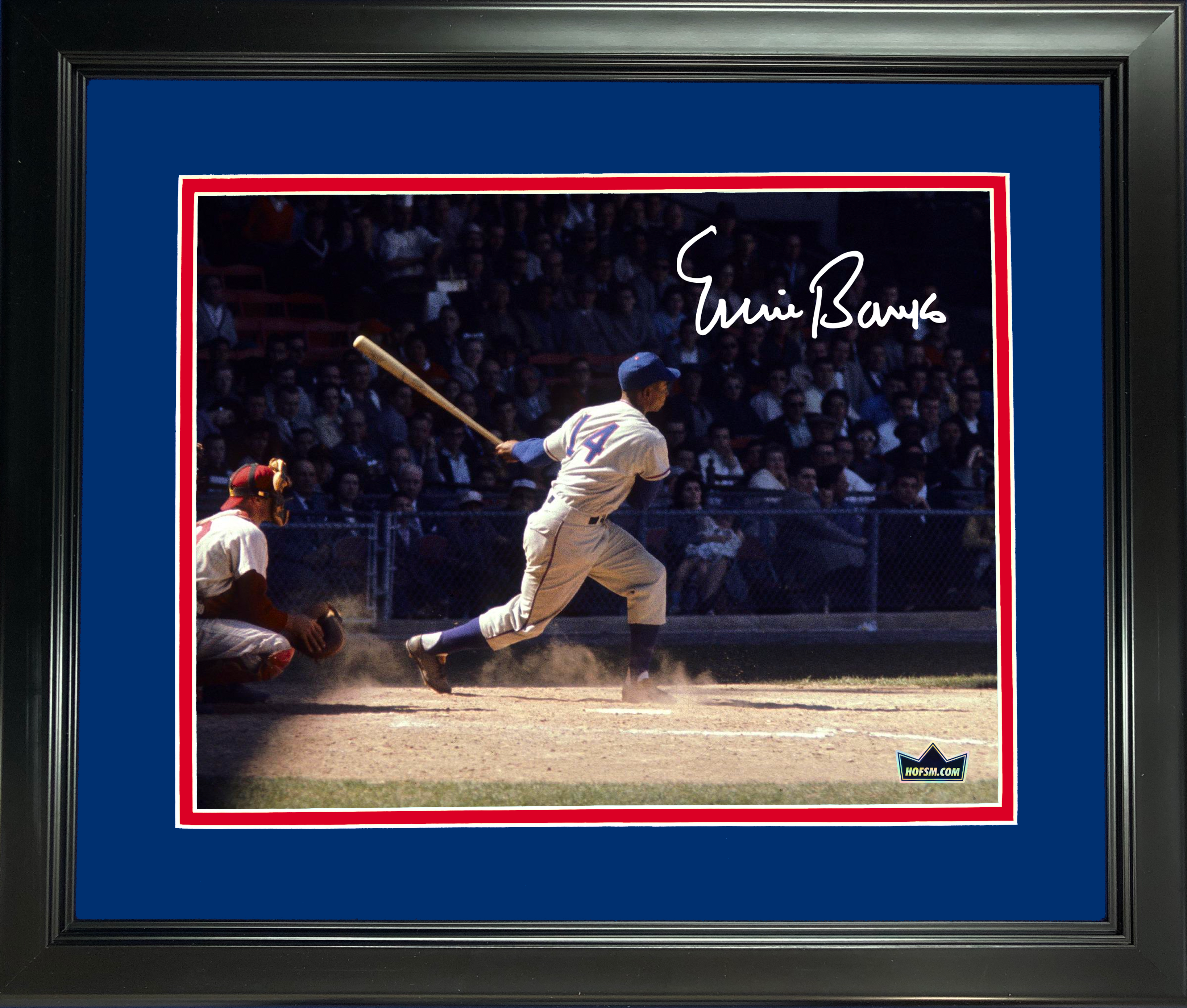 Framed Ernie Banks Facsimile Laser Engraved Signature Auto Chicago Cubs 11"x14" Baseball Photo HOFSM Holo