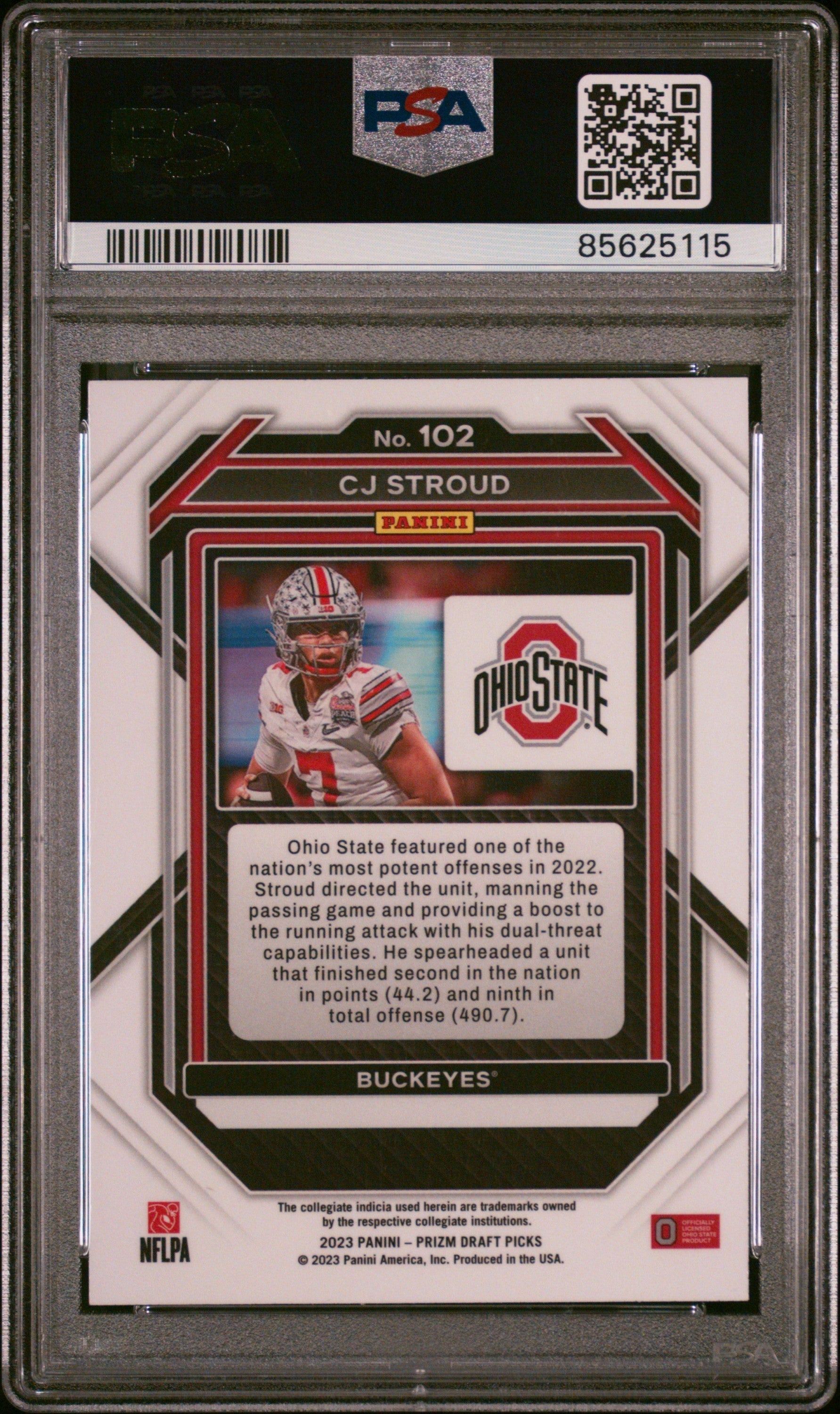 Graded 2023 Panini Prizm DP CJ Stroud #102 Rookie RC Football Card PSA
