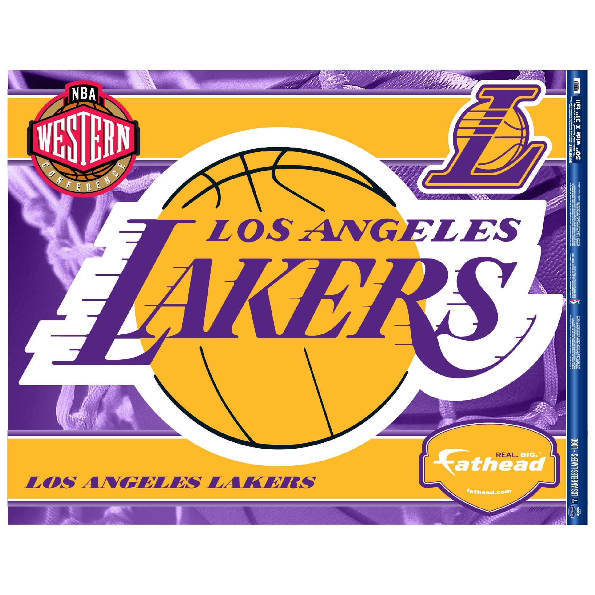 Los Angeles Lakers - RealBig Logo Collection - Official NBA - Reusable Vinyl Wall Decals