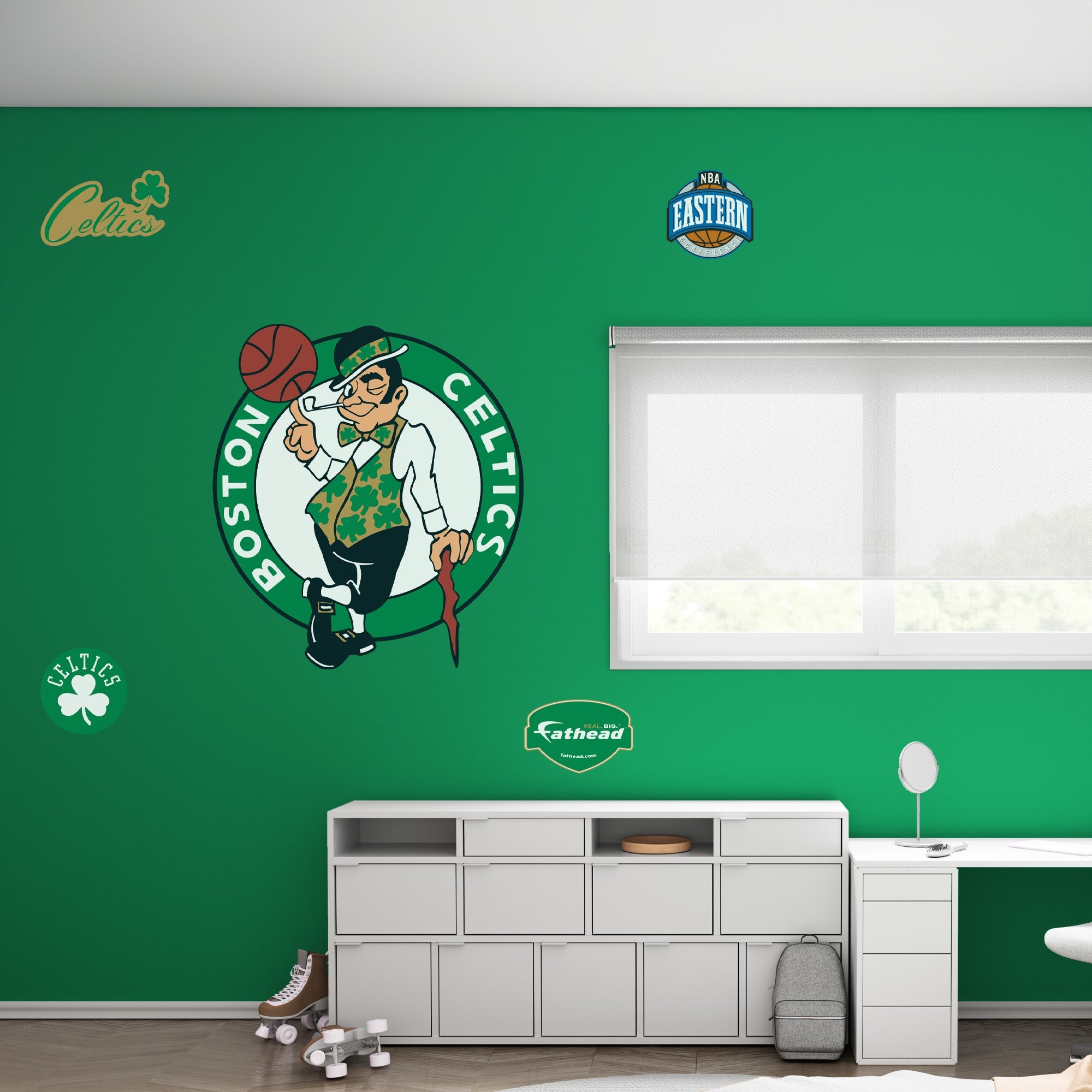 Boston Celtics - RealBig Logo Collection - Official NBA - Reusable Vinyl Wall Decals