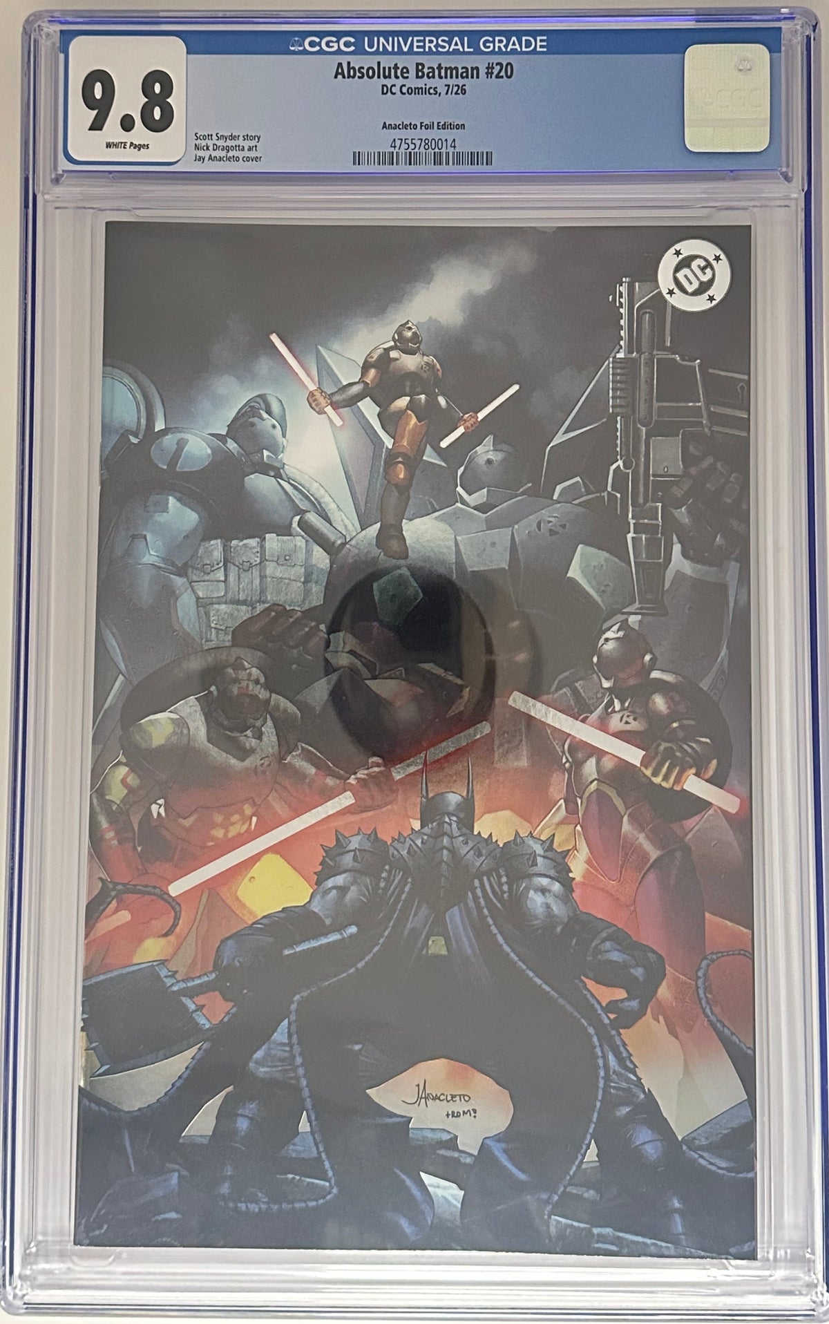 [FOIL] ABSOLUTE BATMAN #20 CGC 9.8 BLUE LABEL JAY ANACLETO EXCLUSIVE VIRGIN VAR [IN STOCK]