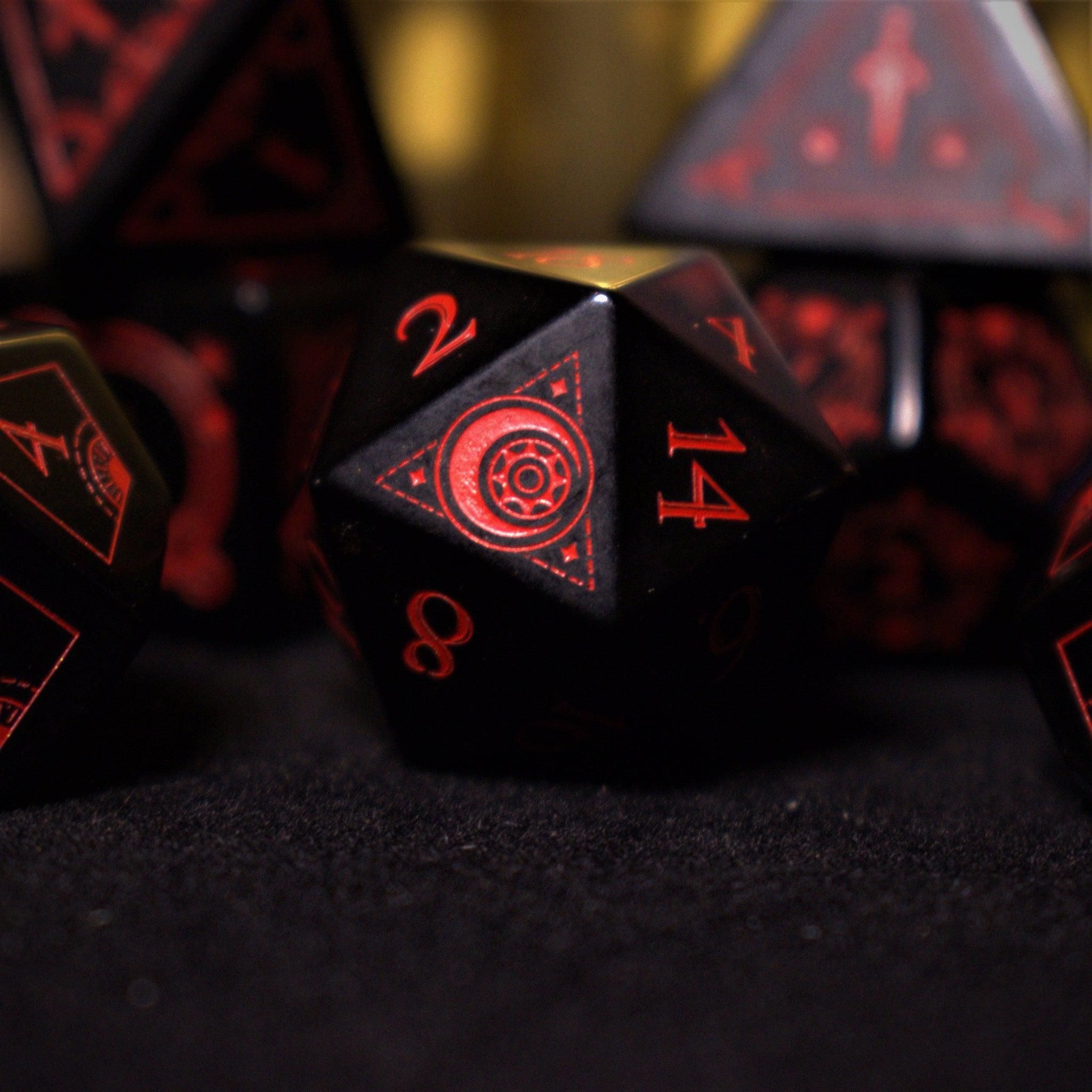 Fabled Mark Obsidian Stone Dice Set