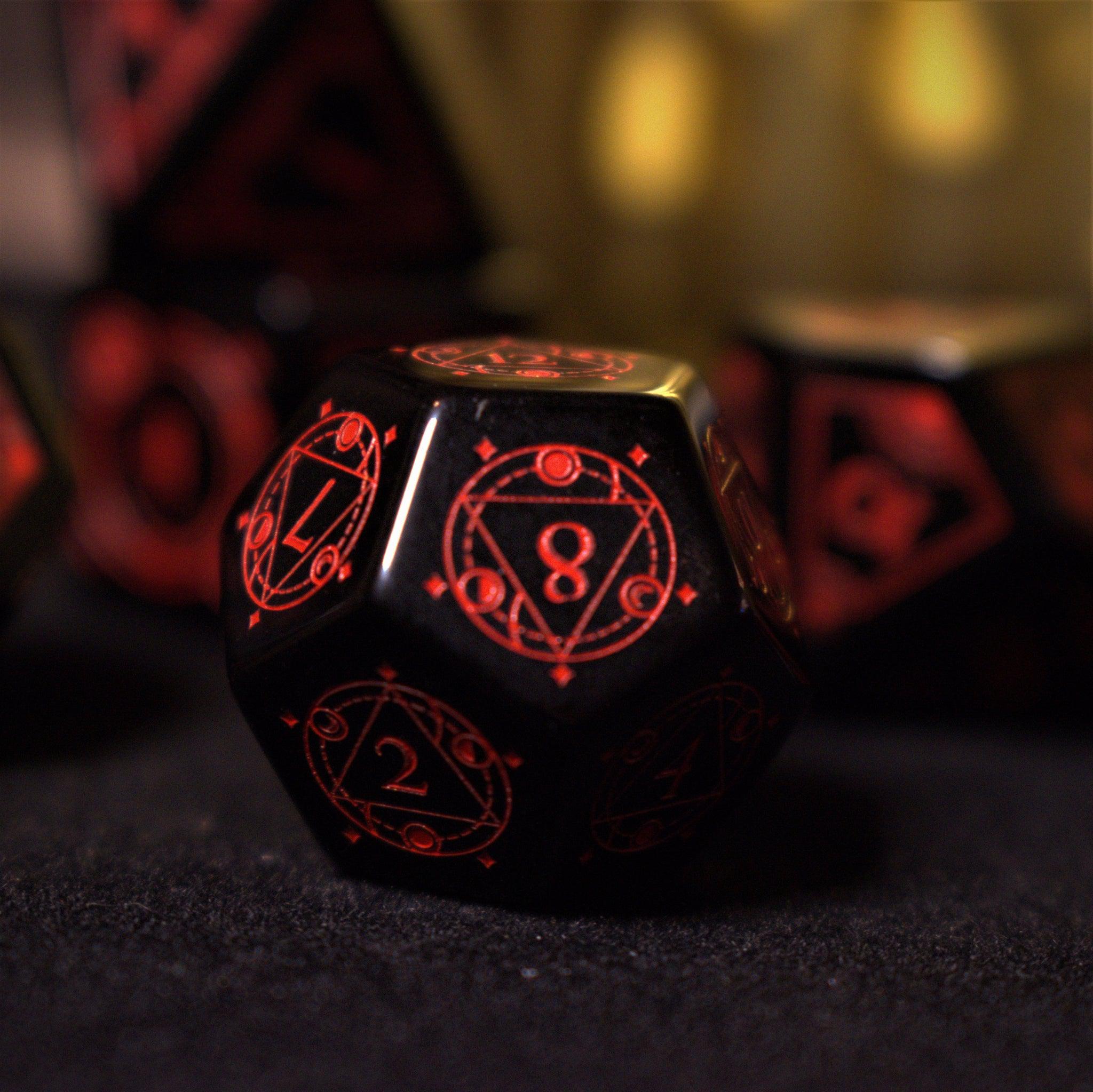 Fabled Mark Obsidian Stone Dice Set