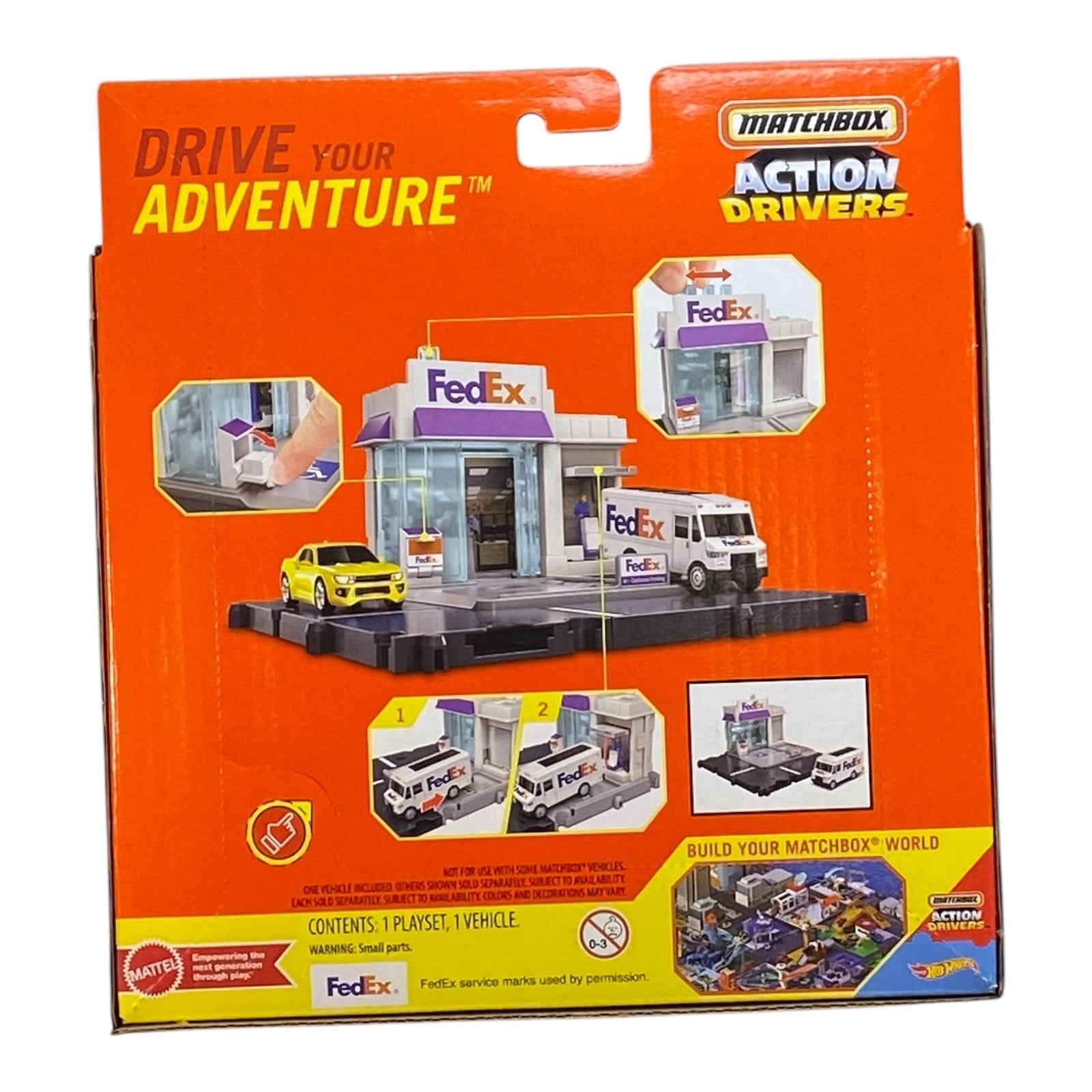 Matchbox Fedex Package Center - Action Drivers Vehicle Playset w/ Express Delivery Van