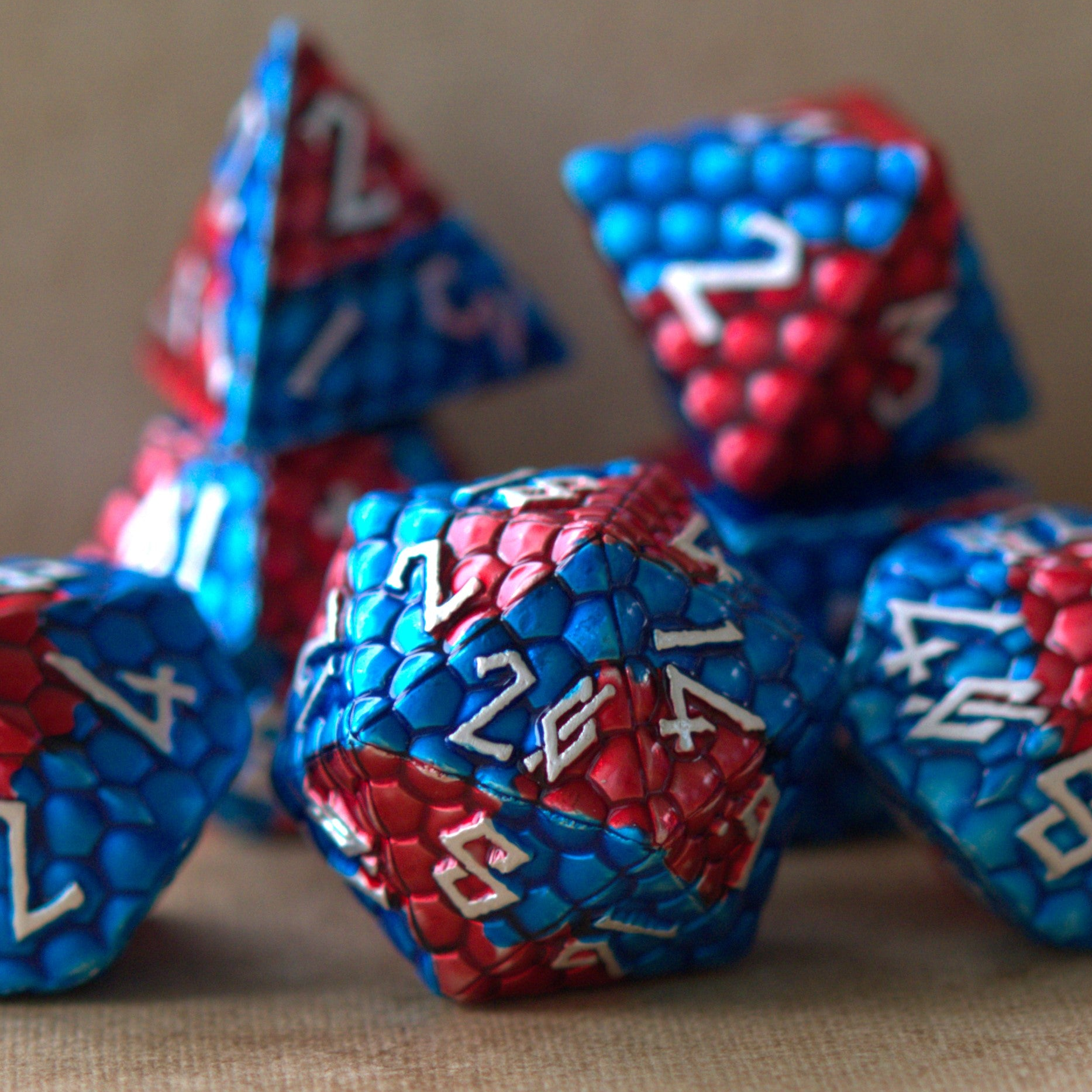 Fire and Ice Dragon's Egg Metal Dice Set