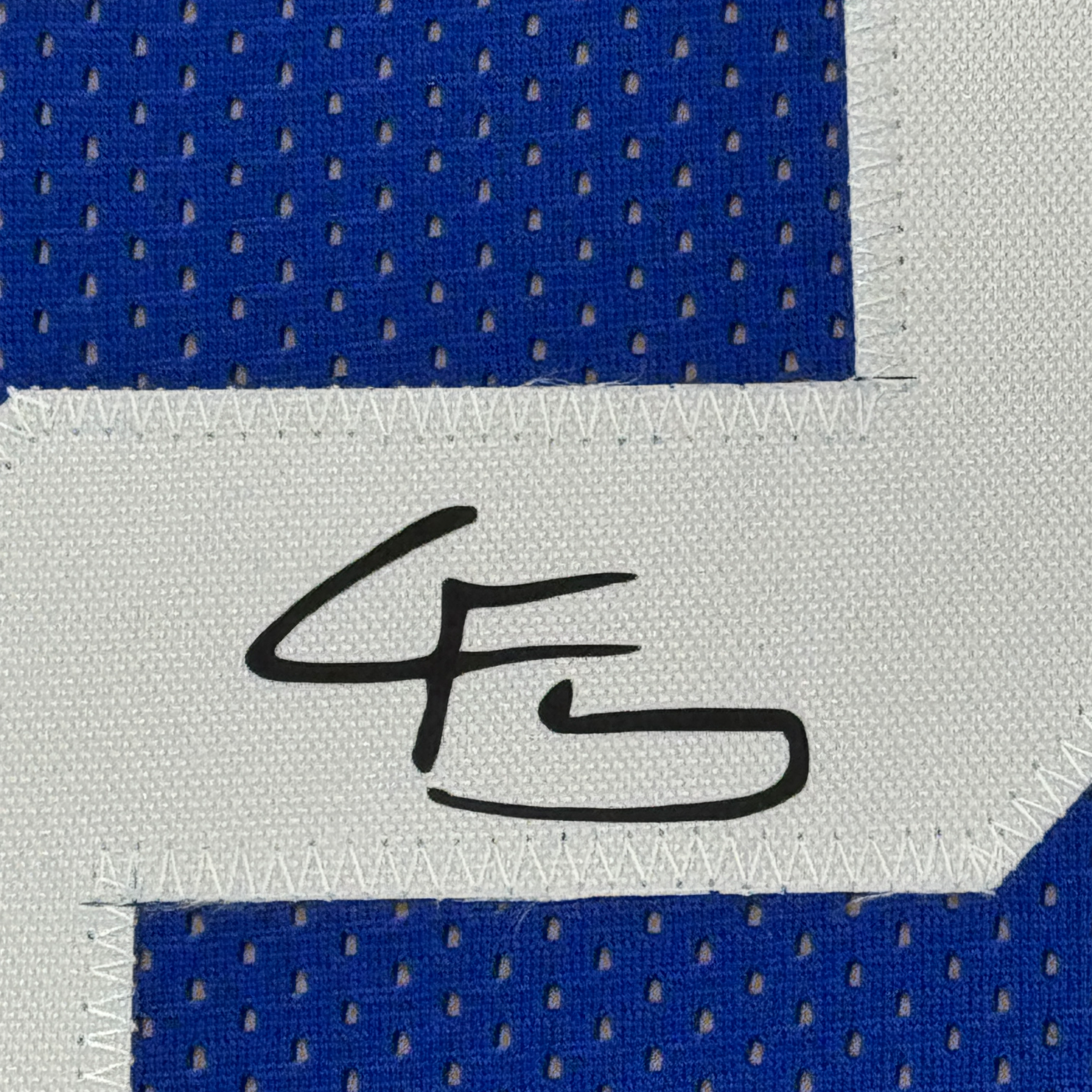 Framed Facsimile Autographed Cooper Flagg 35x39 Duke Blue Reprint Laser Auto College Basketball Jersey