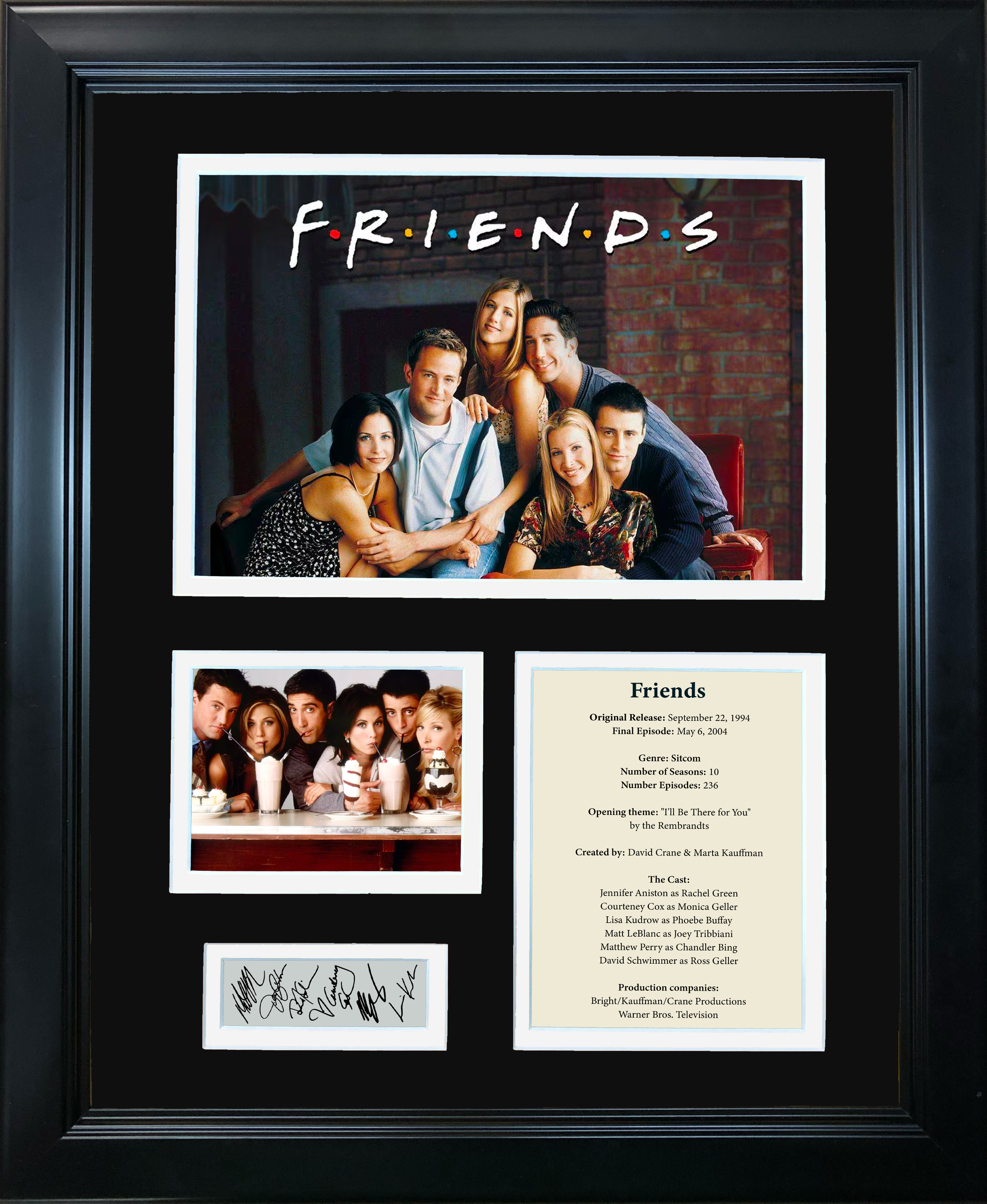 Framed Friends TV Show Facsimile Laser Engraved Signature Auto 11"x14" Photo Sig Collage