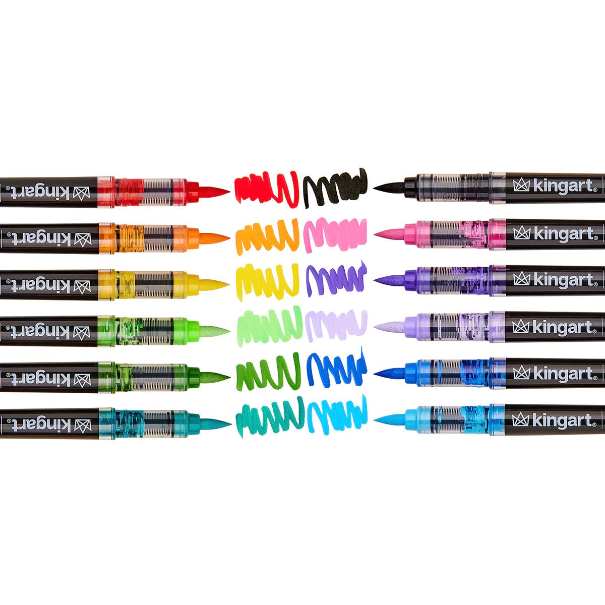 Acrylic Brush Tip Pens 12 Bright Colors
