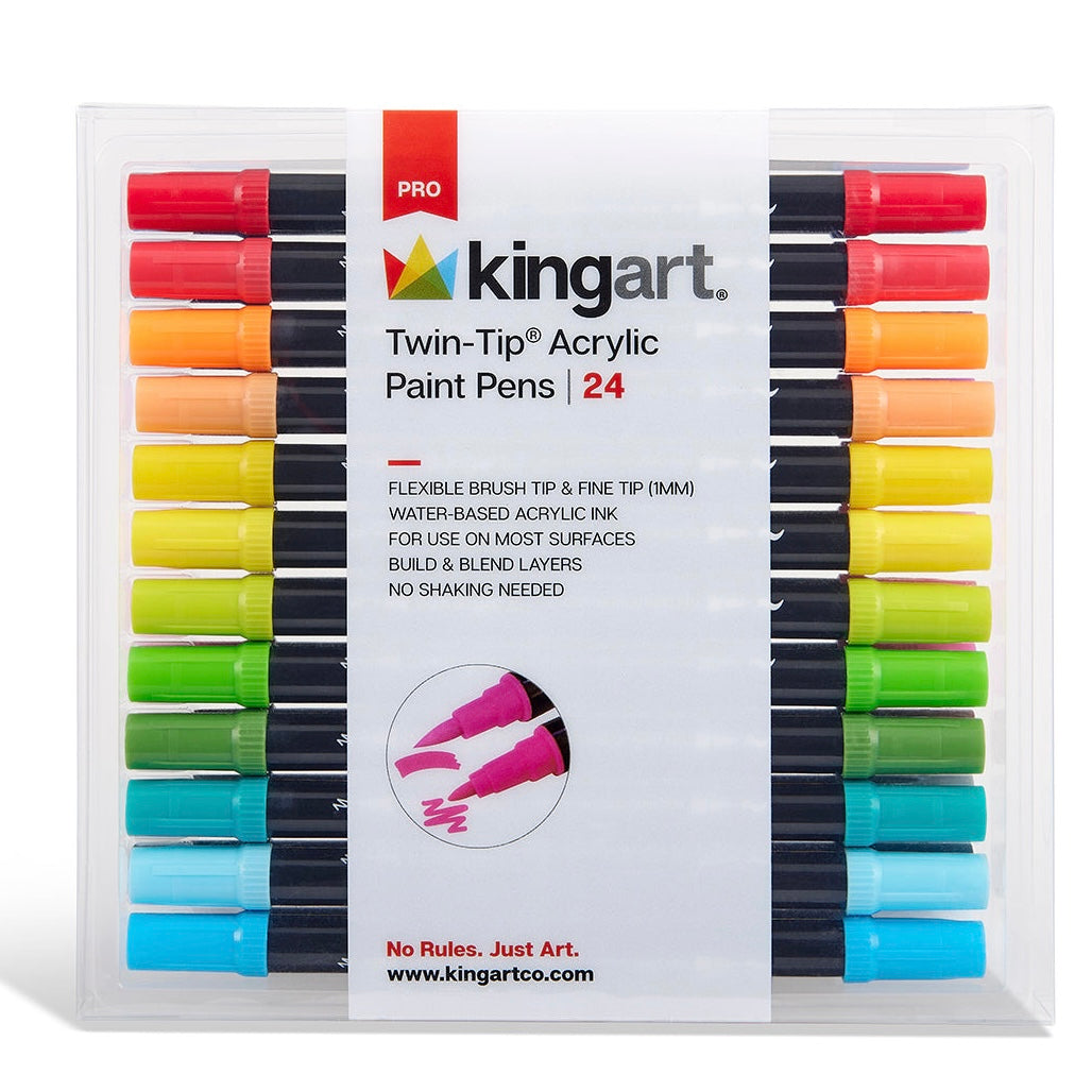 Twin-Tip™ Brush & Fine Acrylic Paint Pens 24 Colors