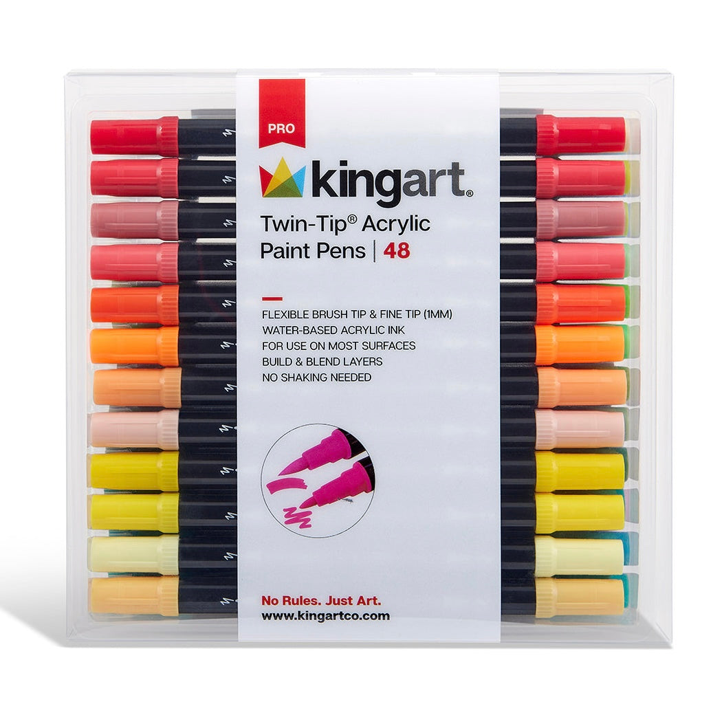 Twin-Tip™ Brush & Fine Acrylic Paint Pens 48 Colors
