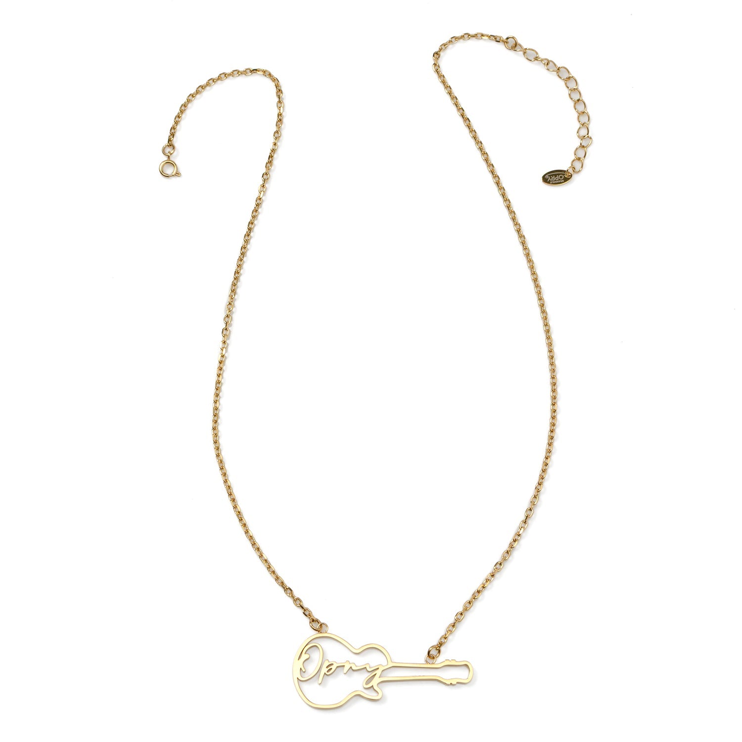 Grand Ole Opry 18K Gold Plated Stainless Steel Guitar Necklace