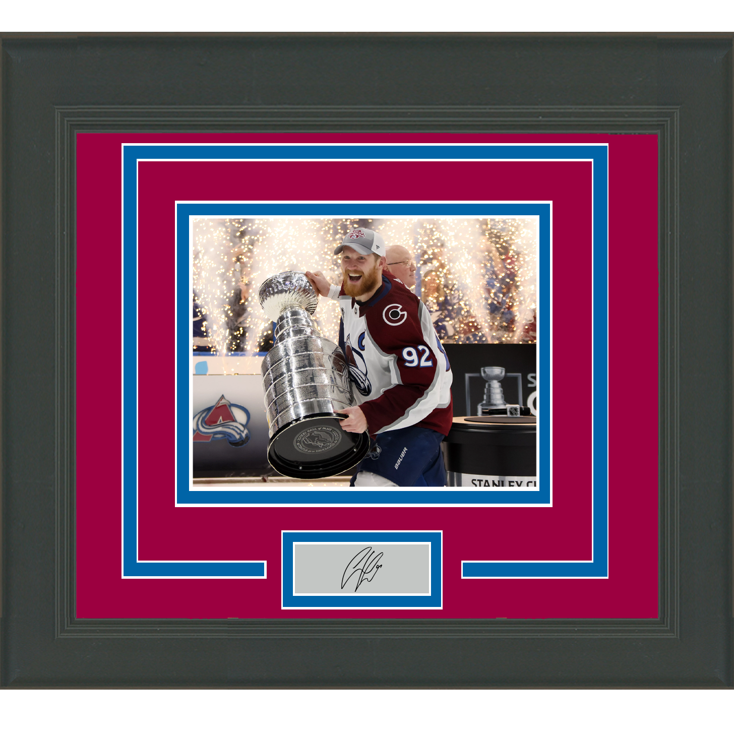 Framed Gabriel Landeskog Facsimile Laser Engraved Signature Auto Colorado Avalanche 11x14 Hockey Photo