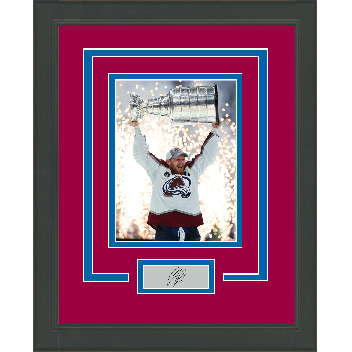 Framed Gabriel Landeskog Facsimile Laser Engraved Signature Auto Colorado Avalanche 11x14 Hockey Photo
