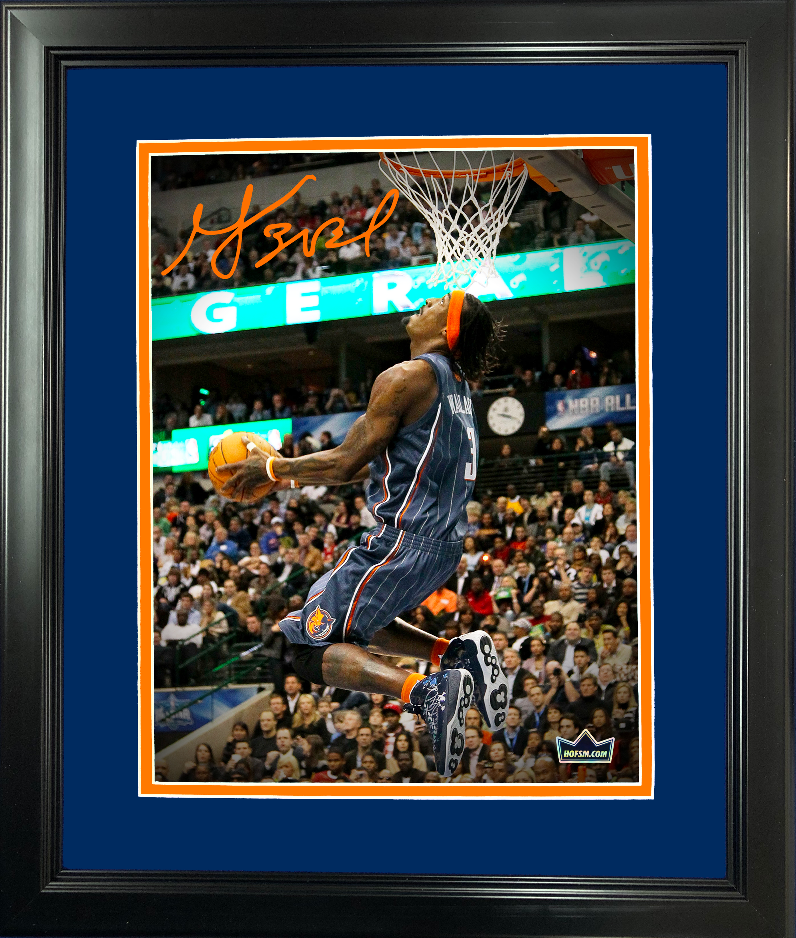 Framed Gerald Wallace Facsimile Laser Engraved Signature Auto Charlotte Bobcats 11"x14" Basketball Photo HOFSM Holo