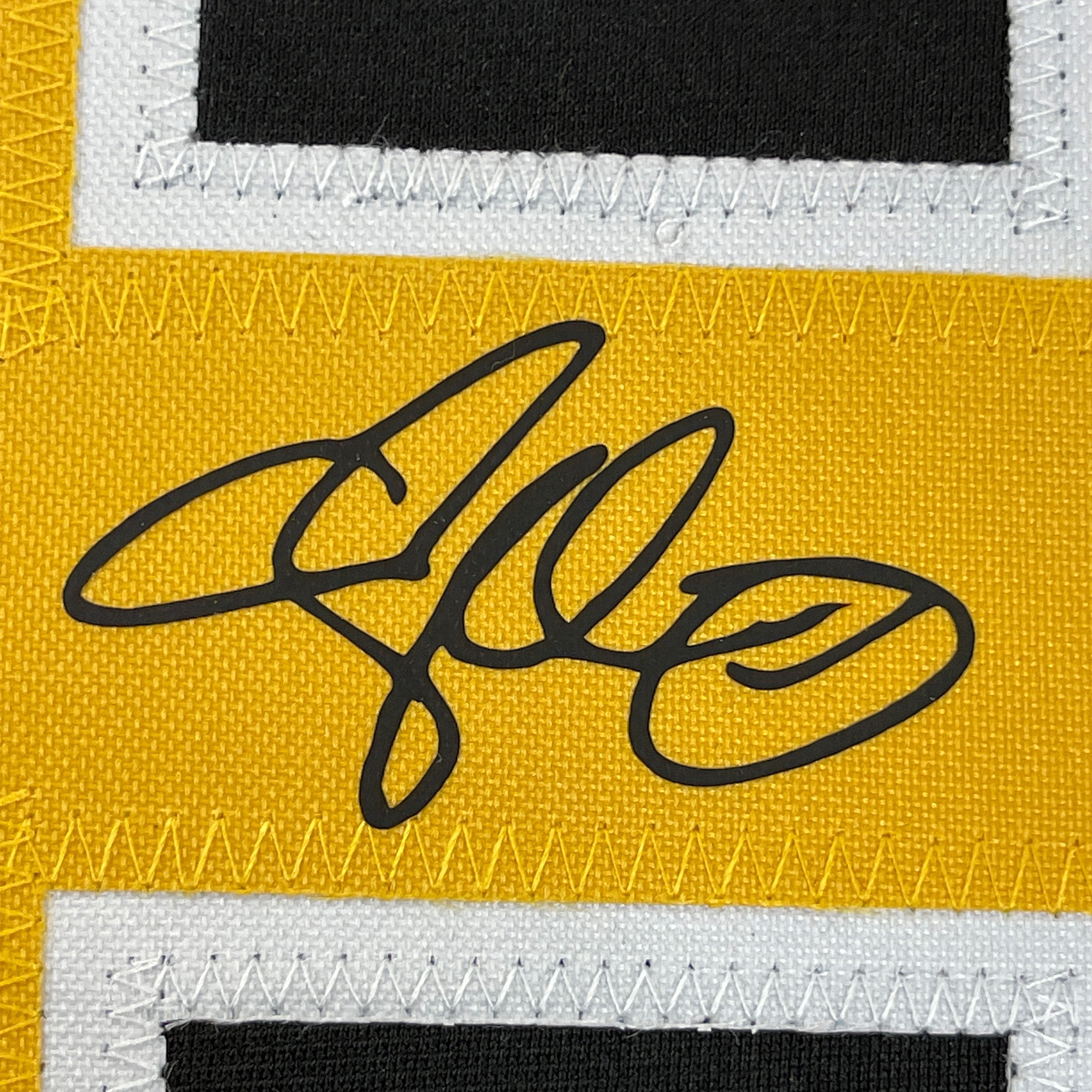 Framed Facsimile Autographed Adam Sandler Happy Gilmore 35x39 Boston Black Reprint Laser Auto Hockey Jersey