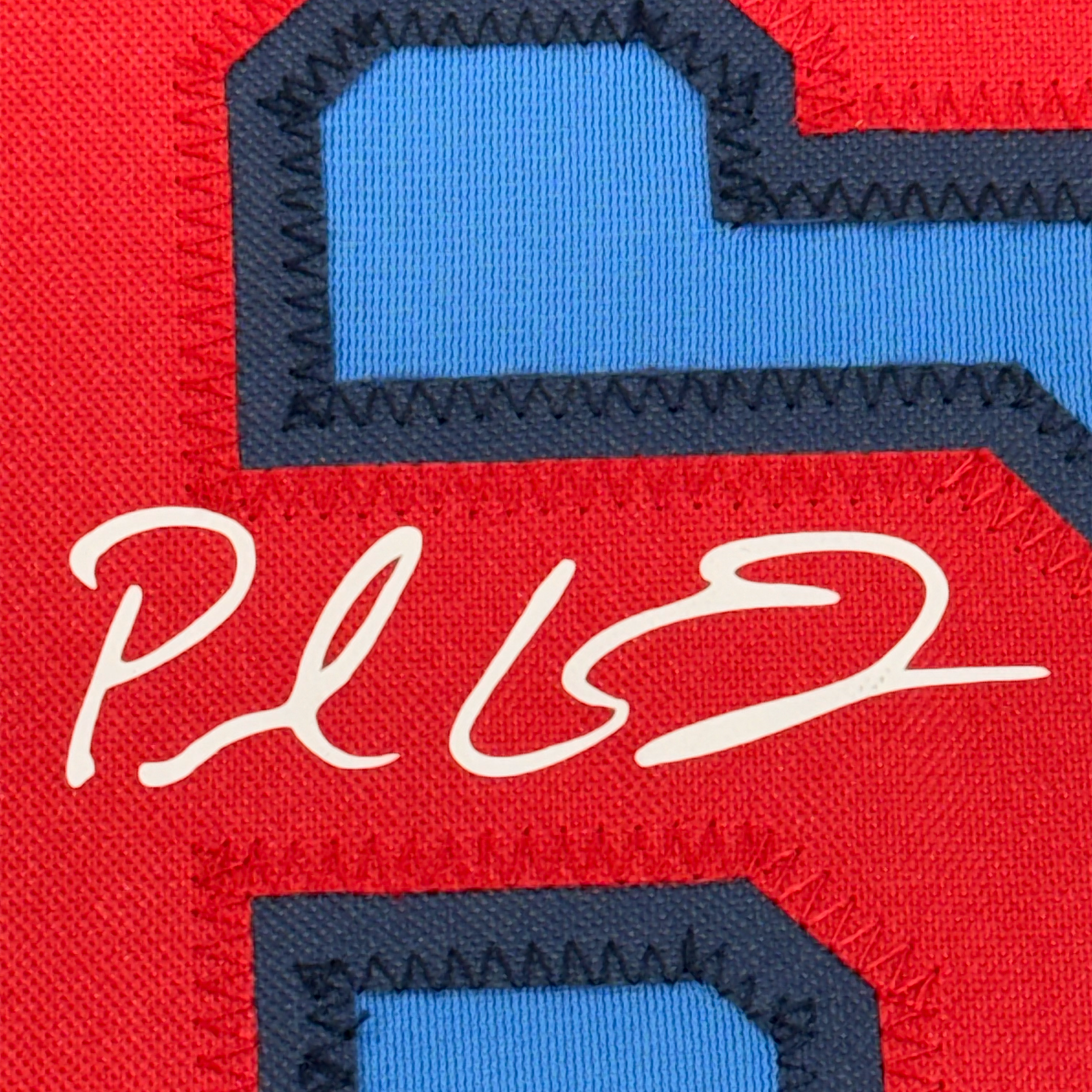 Framed Facsimile Autographed Paul Goldschmidt 35x39 St. Louis Blue Reprint Laser Auto Baseball Jersey
