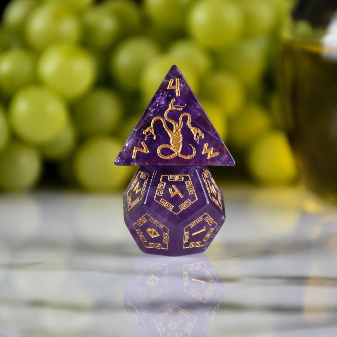 Greek Amethyst Stone Dice Set - Dice Around the World Collection