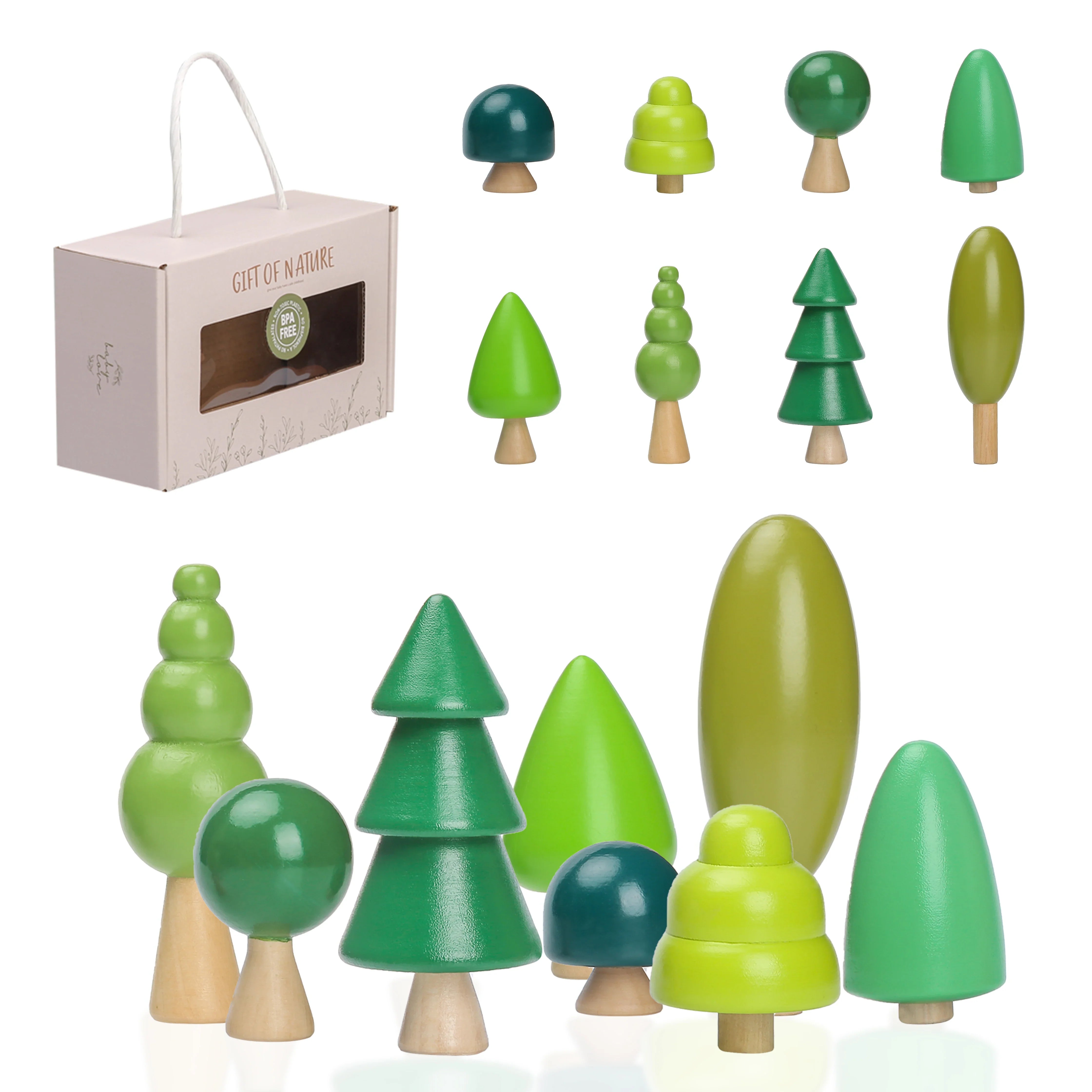 Wooden Tree Stacking Toy – Pretend Play Game for Kids