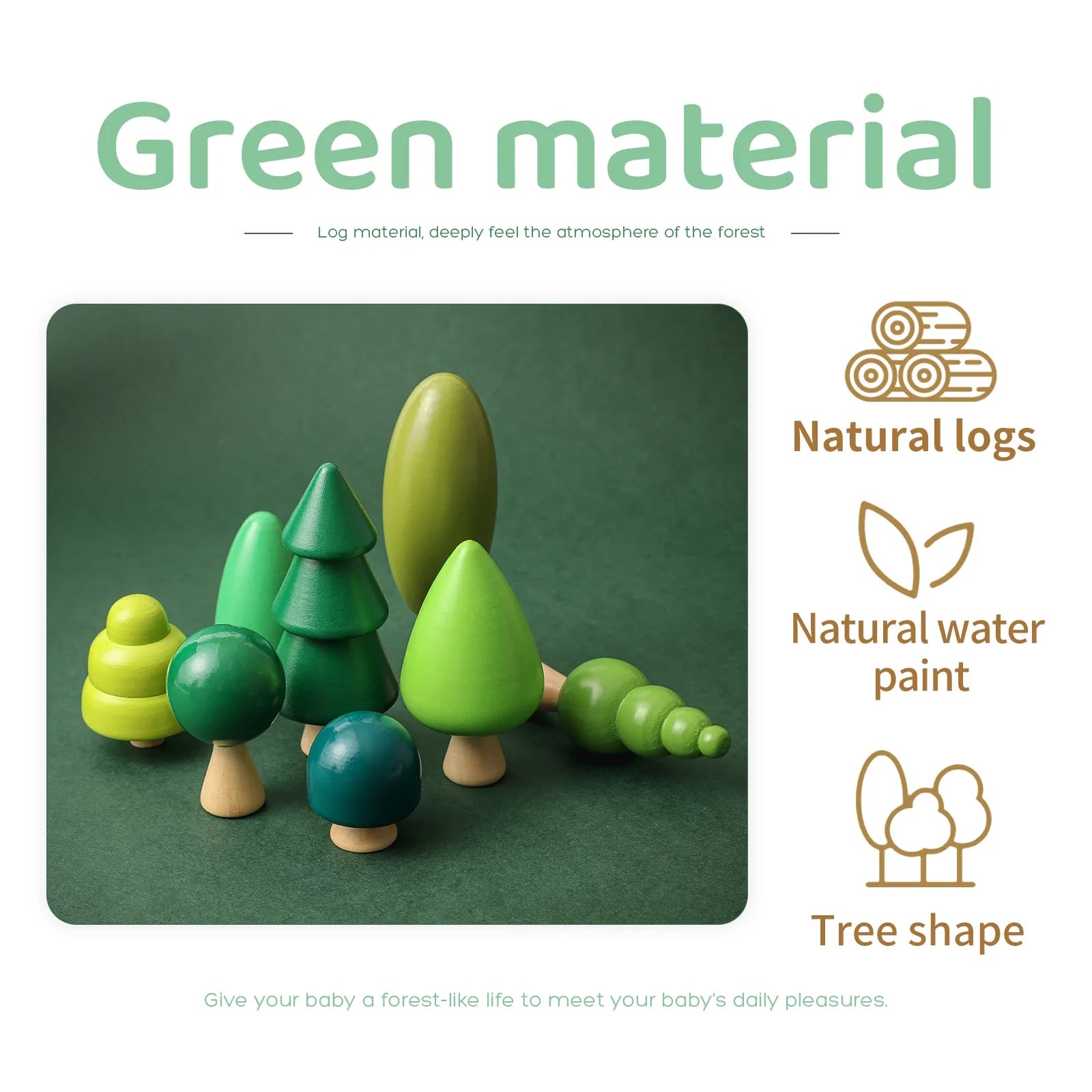 Wooden Tree Stacking Toy – Pretend Play Game for Kids