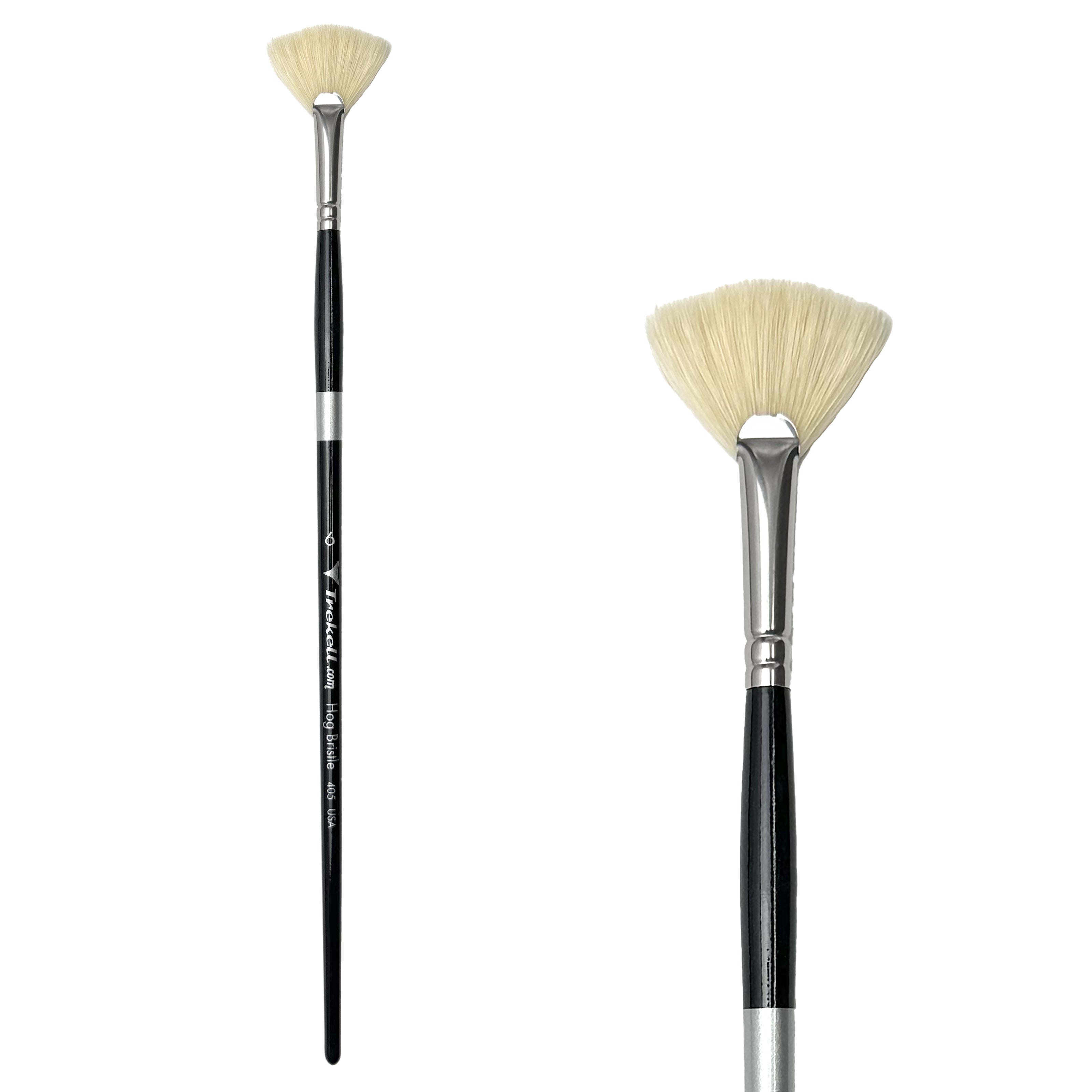 Trekell Hog Bristle Long Handle Artist Brush - Size #6 Fan