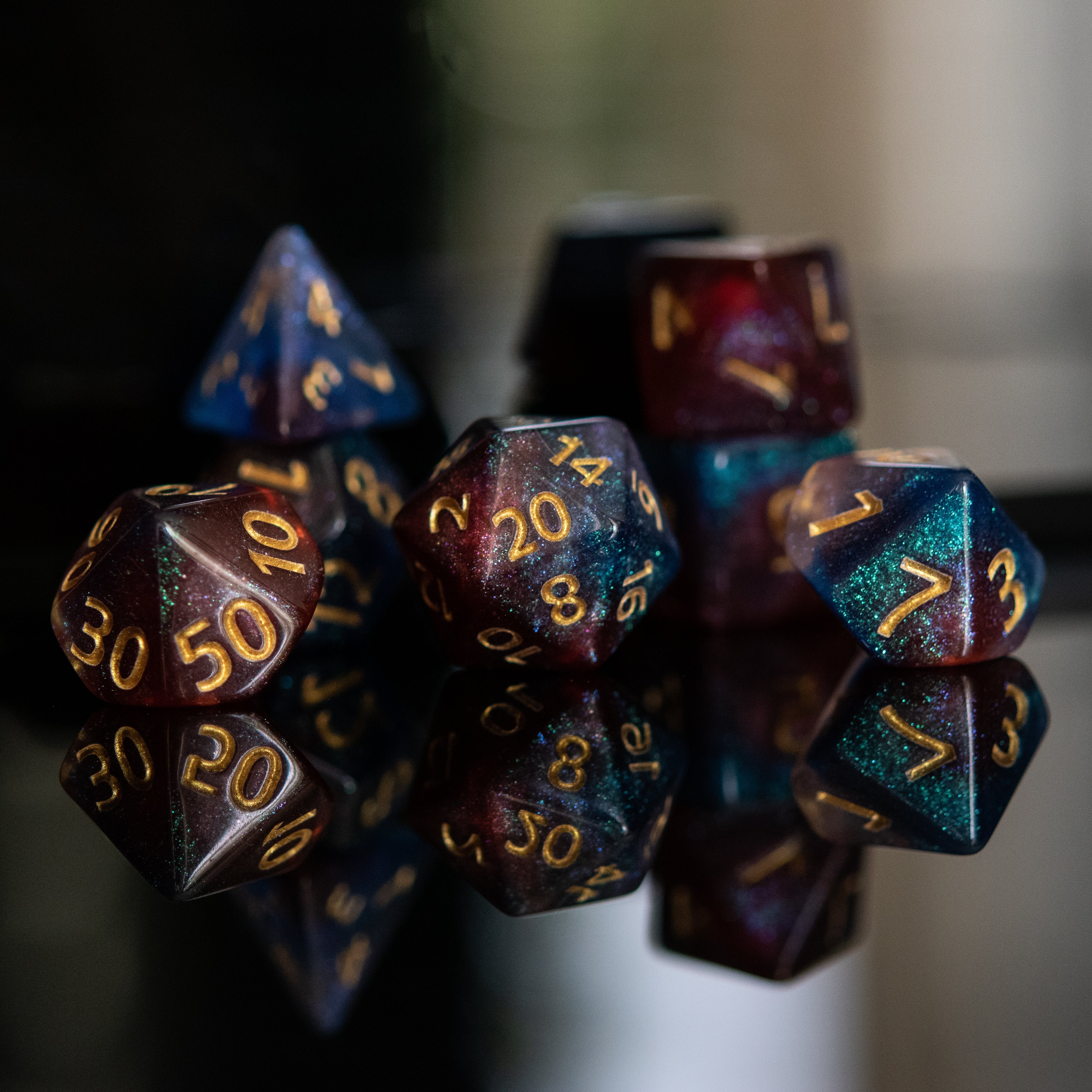 Helix Galaxy Acrylic Dice Set