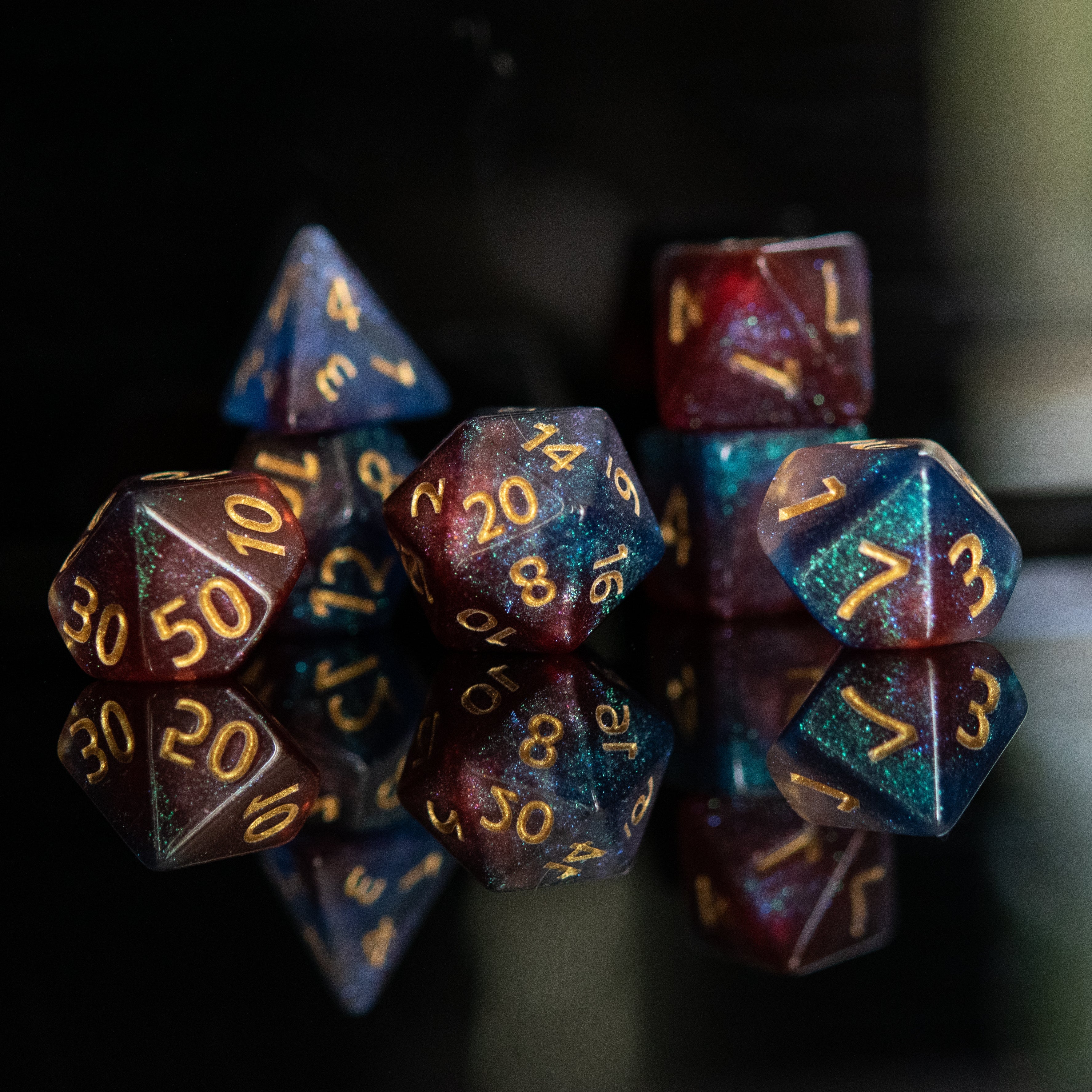 Helix Galaxy Acrylic Dice Set