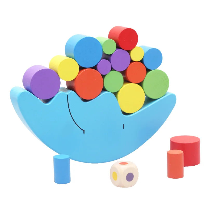 Wooden Moon Balancing Game – Educational Stacking Toy for Kids