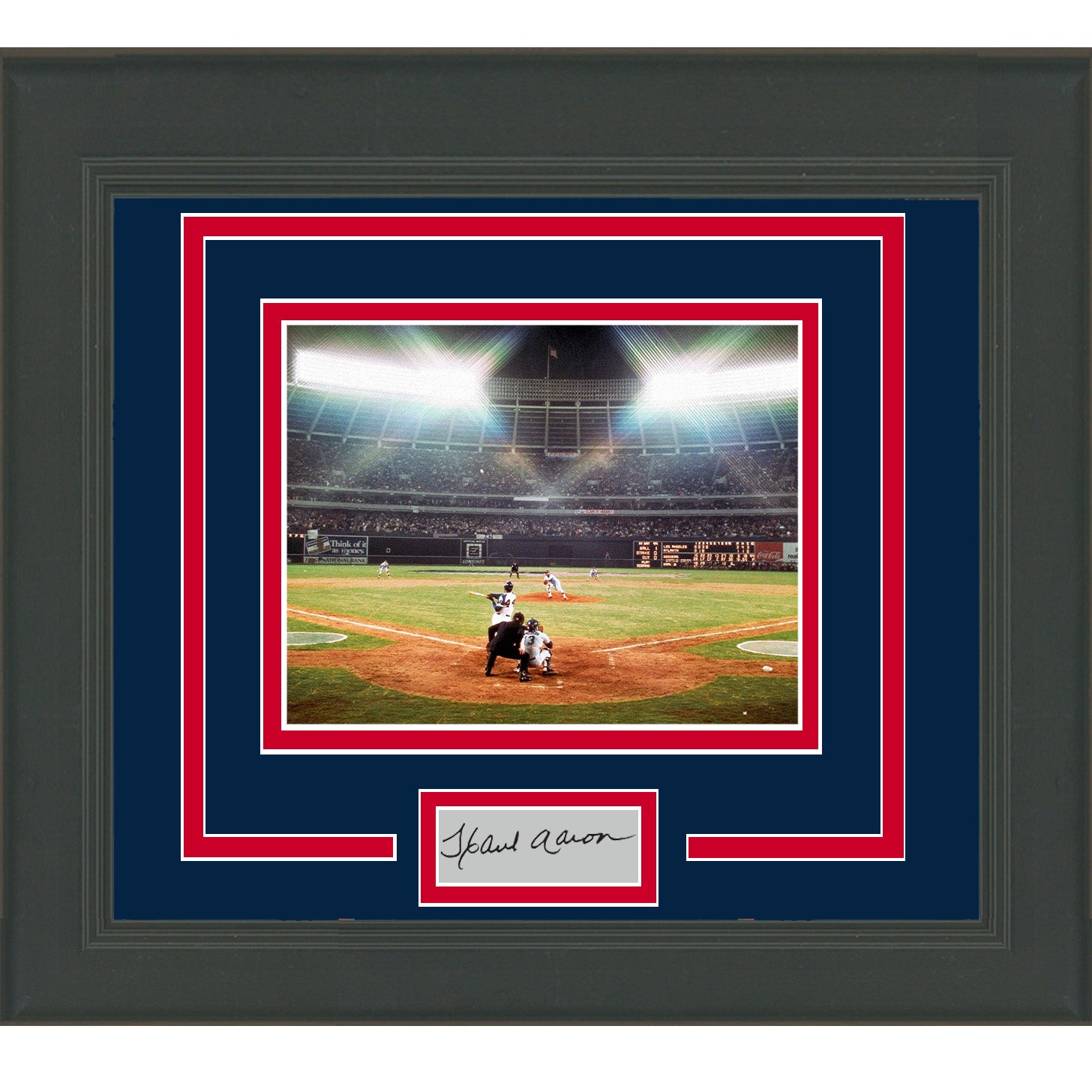 Framed Henry Hank Aaron Facsimile Laser Engraved Signature Auto Atlanta Braves 11x14 Baseball Photo