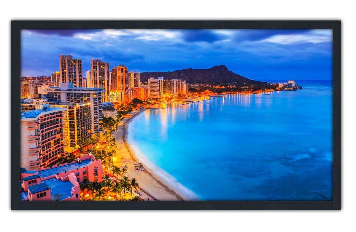 Professionally Framed Honolulu Hawaii Skyline High-Resolution Panorami