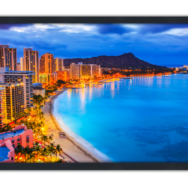Professionally Framed Honolulu Hawaii Skyline High-Resolution Panorami