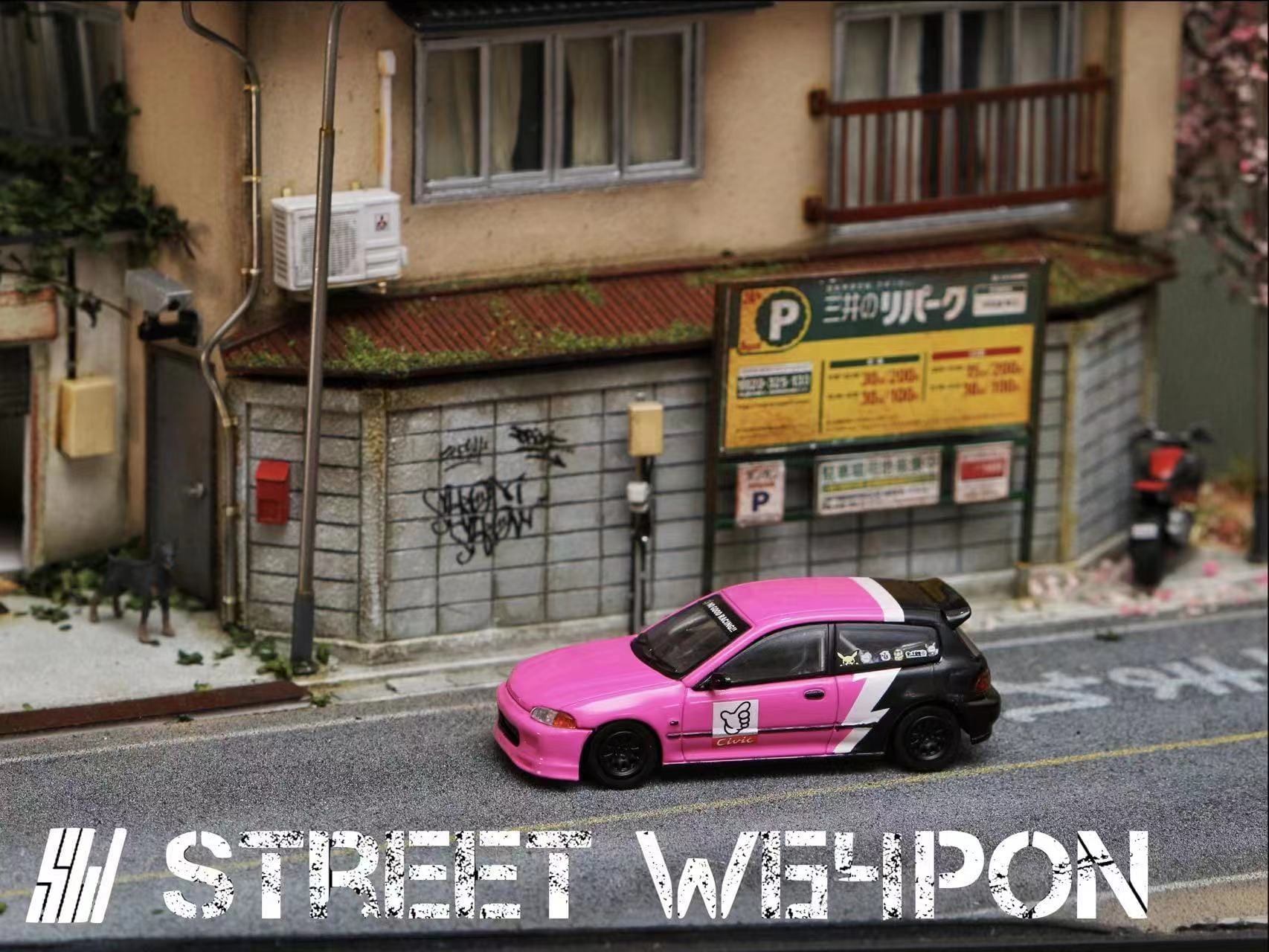 Street Weapon Honda Civic EG6 "No Good Racing" Pink 1:64