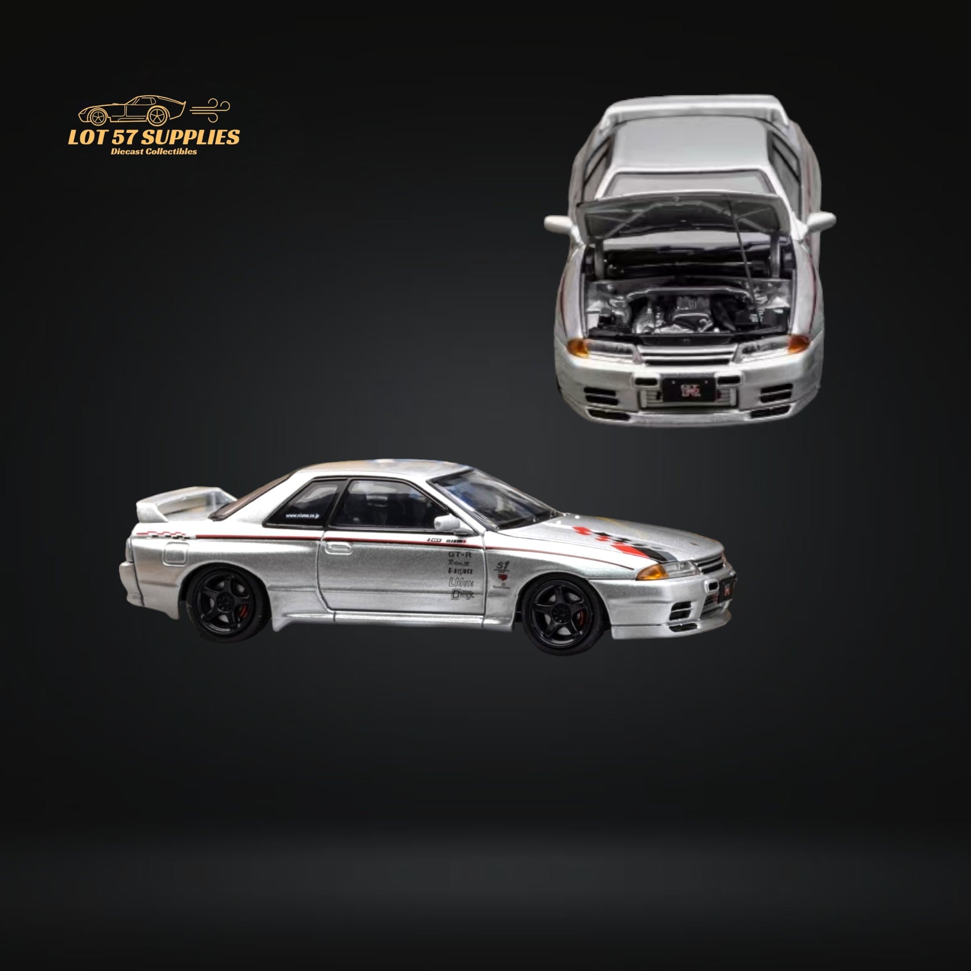 Focal Horizon Skyline R32 GT-R 3rd Gen Nismo S-Tune Silver Nismo Livery 1:64