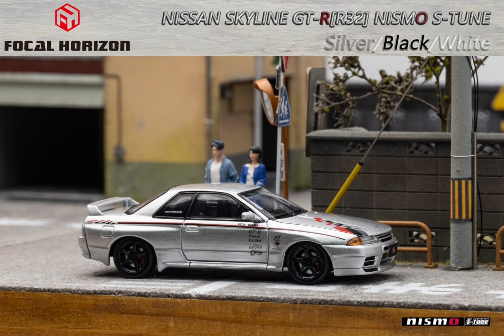 Focal Horizon Skyline R32 GT-R 3rd Gen Nismo S-Tune Silver Nismo Livery 1:64