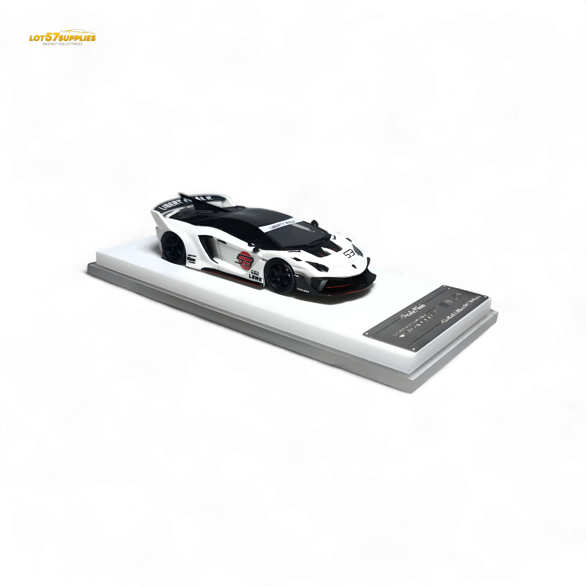 ScaleMini Lamborghini Aventador GT EVO LBWK LB-Silhouette Works in White Limited to 499 Pcs 1:64 Resin