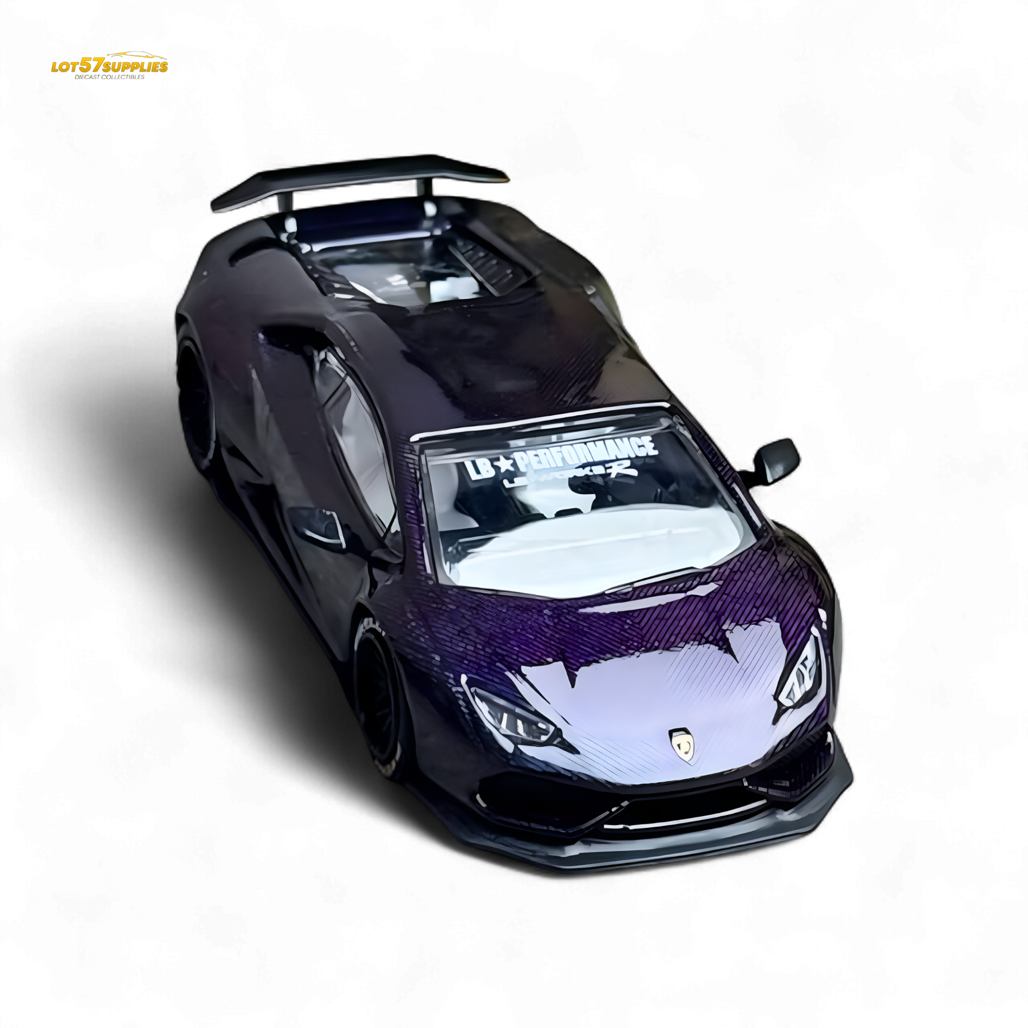King Model Lamborghini Huracan LP610 LB 1.0 Purple Carbon Fiber 1:64