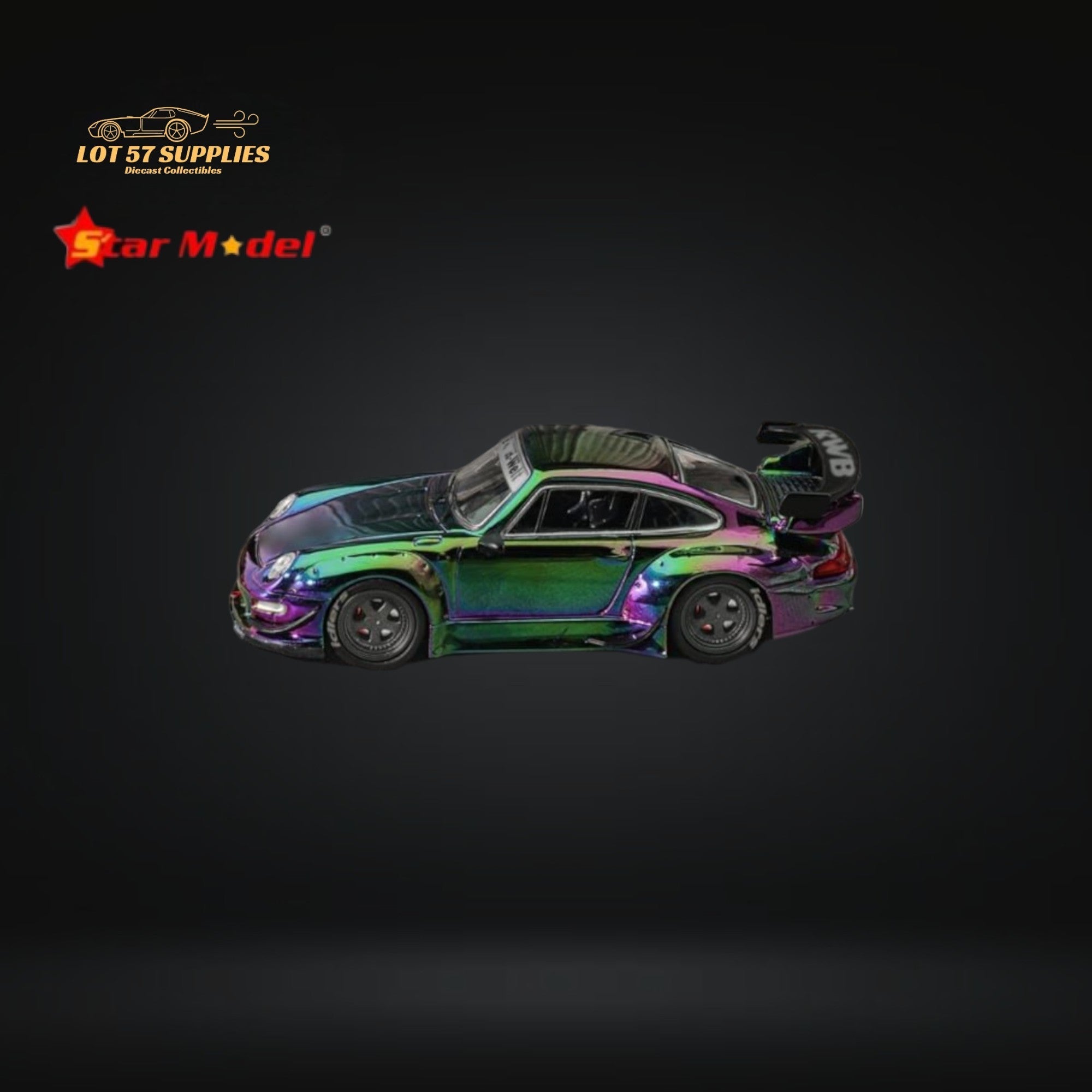 Star Model Porsche RWB 993 GT Wing Magic Purple-Green 1:64