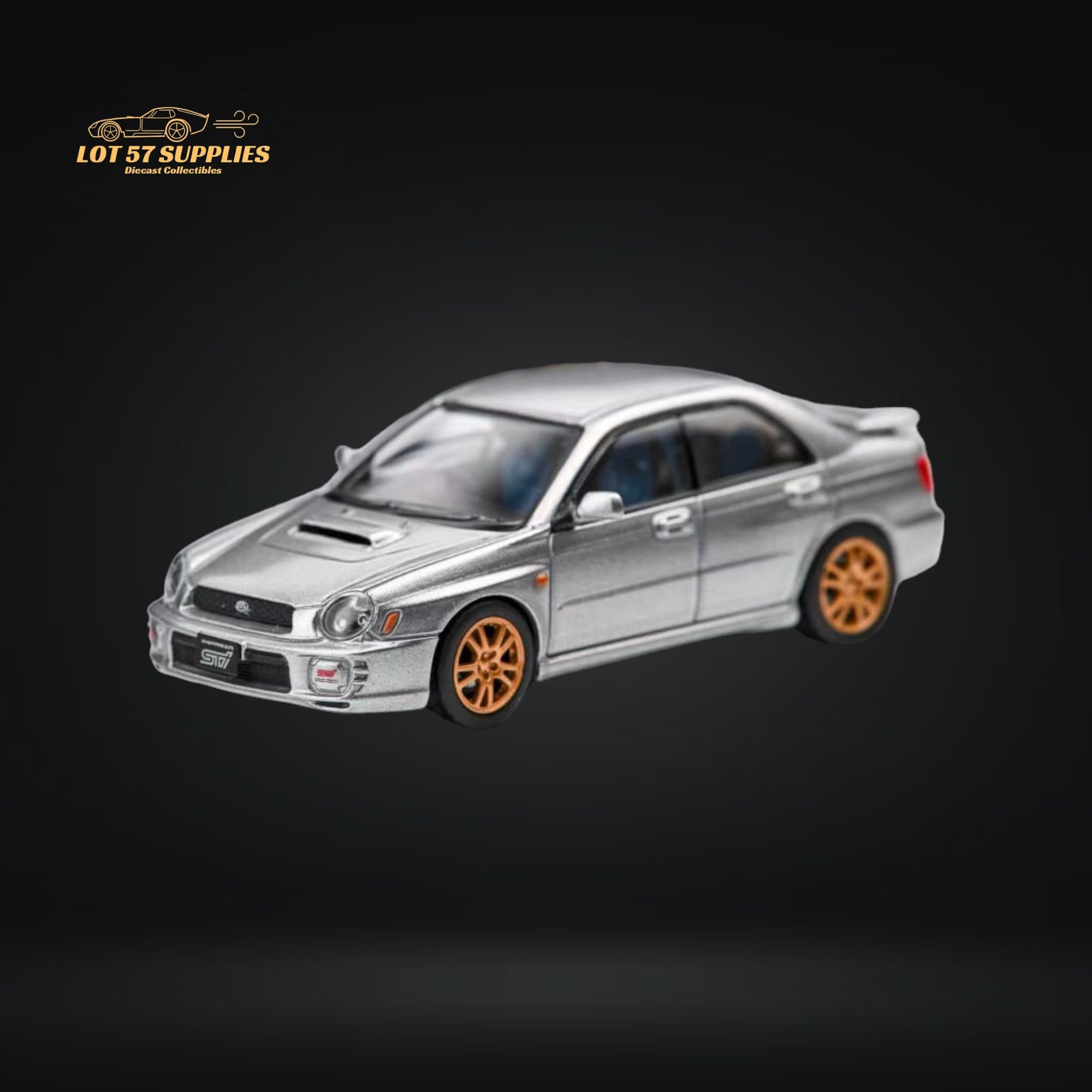 Furuya Subaru Impreza WRX STI 7th Gen Sedan Silver Gold Wheels 1:64