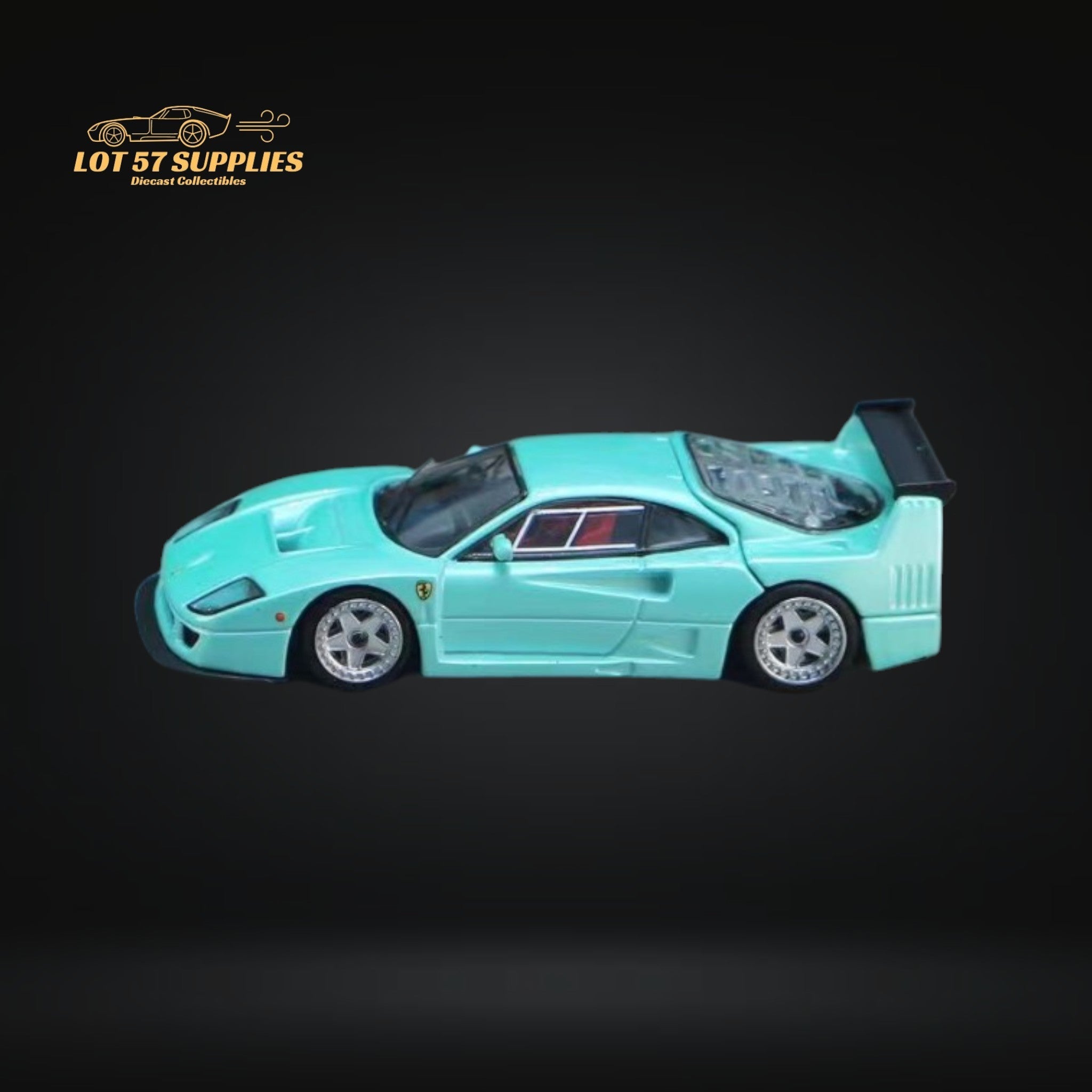 Stance Hunters Ferrari F40 LM Light Aqua Green With Removable Rear Engine Cover 1:64