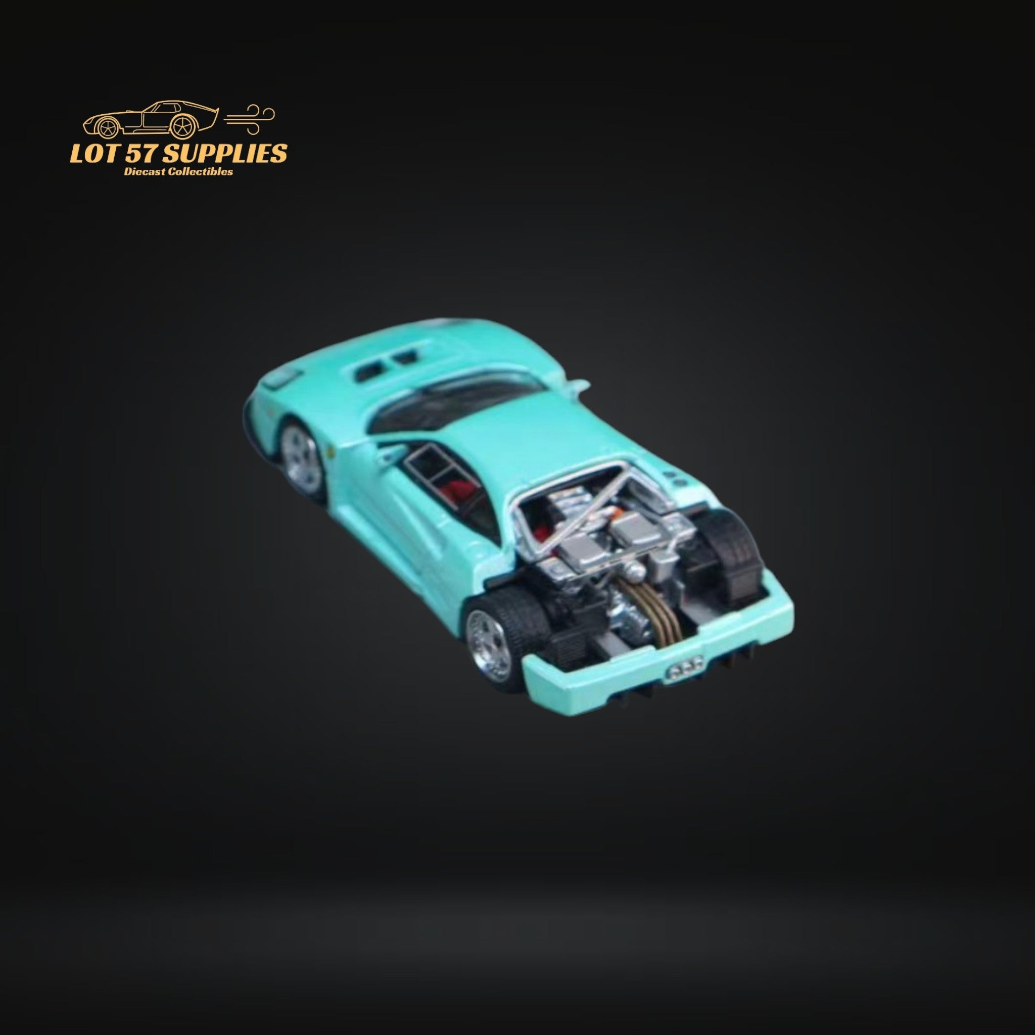 Stance Hunters Ferrari F40 LM Light Aqua Green With Removable Rear Engine Cover 1:64