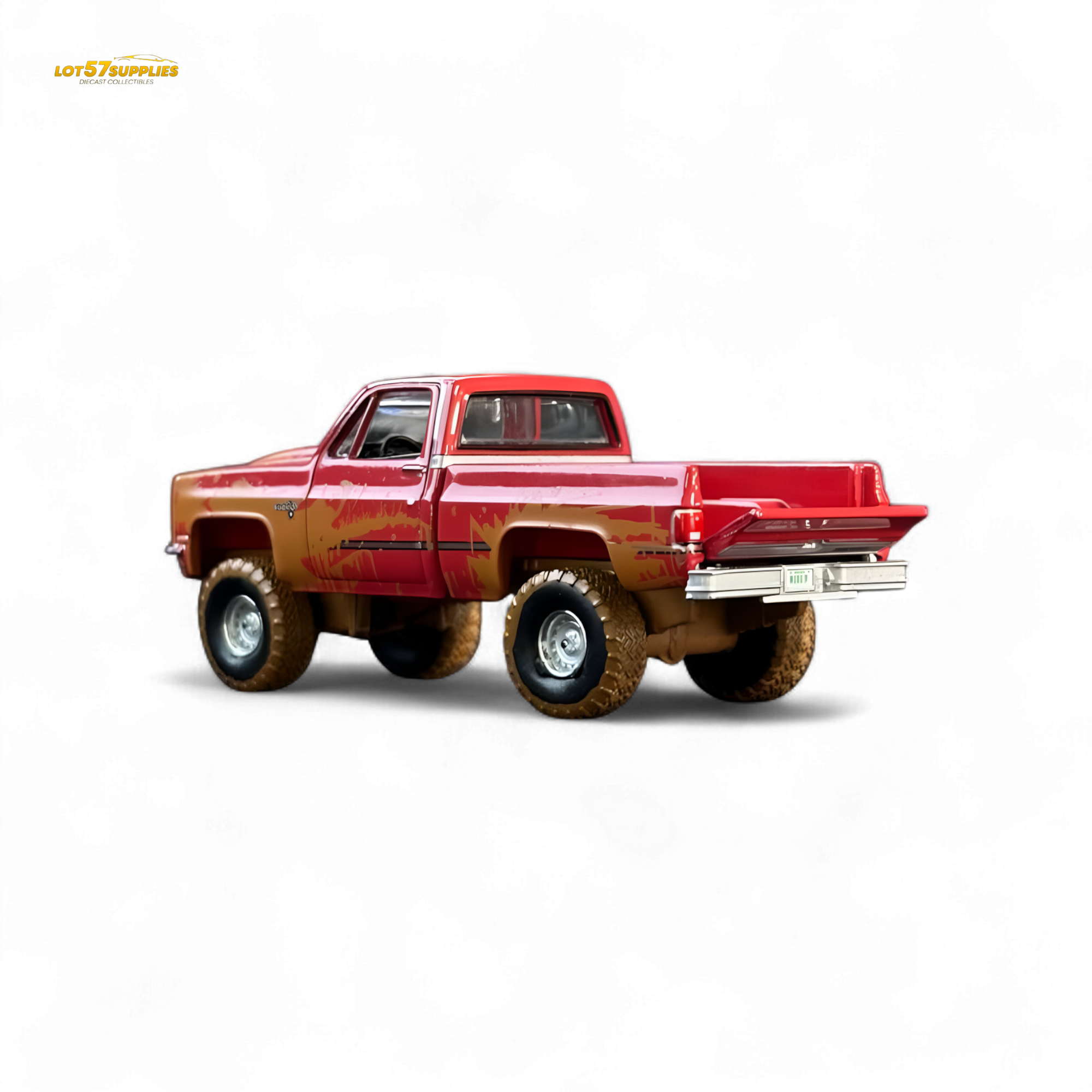 Auto World 1983 Chevrolet Silverado K10 4x4 Muddy LIFTED Squarebody 1:64 BUNDLE 1:64