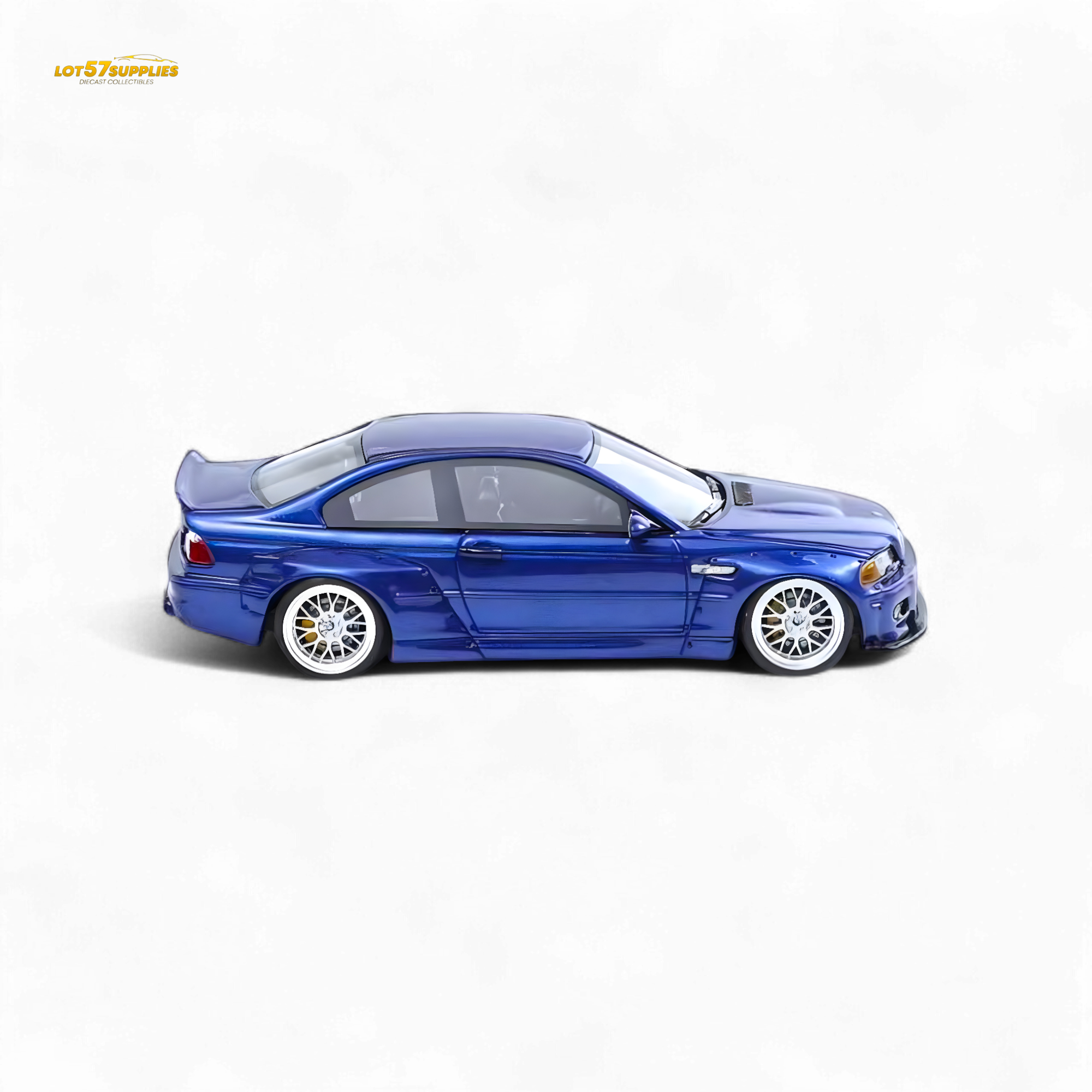 FLAME BMW M3 E46 Widebody Pandem in Metallic Blue Resin 1:64