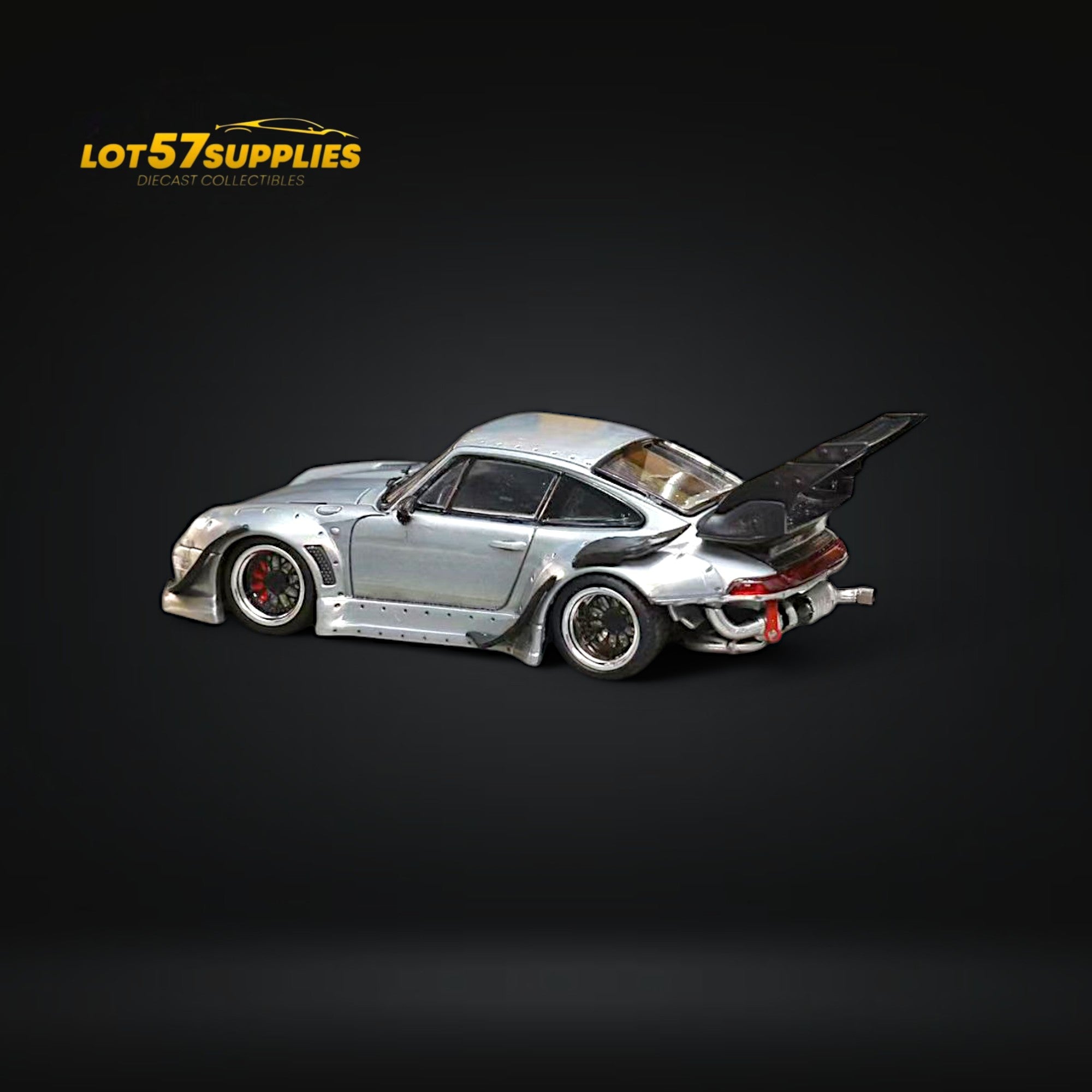 (Pre-Order) Street Weapon Porsche RWB 993 Raw Varnish Color High Wing 1:64
