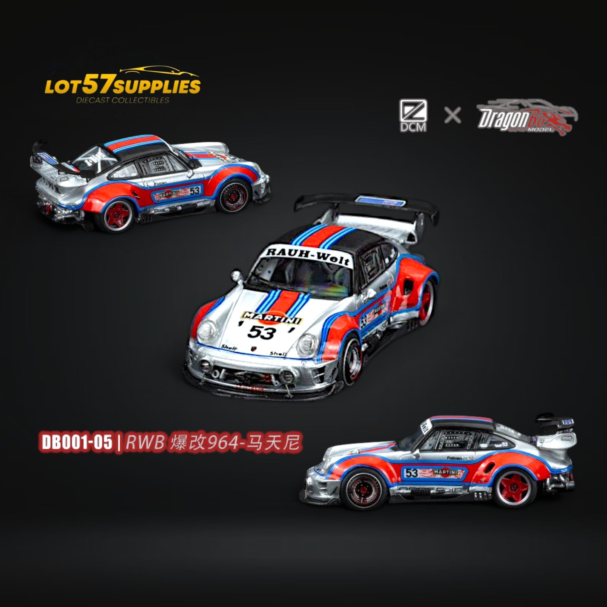 (Pre-Order) DCM X D.BoModel RWB 964 Martini 1:64
