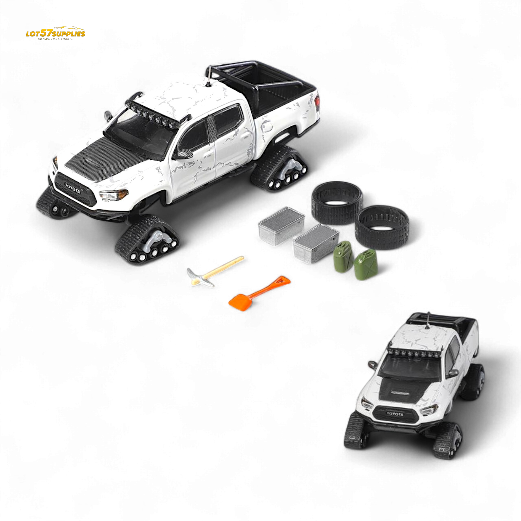 GCD Toyota TACOMA SNOW VERSION in White & 3PMSF Tires 1:64