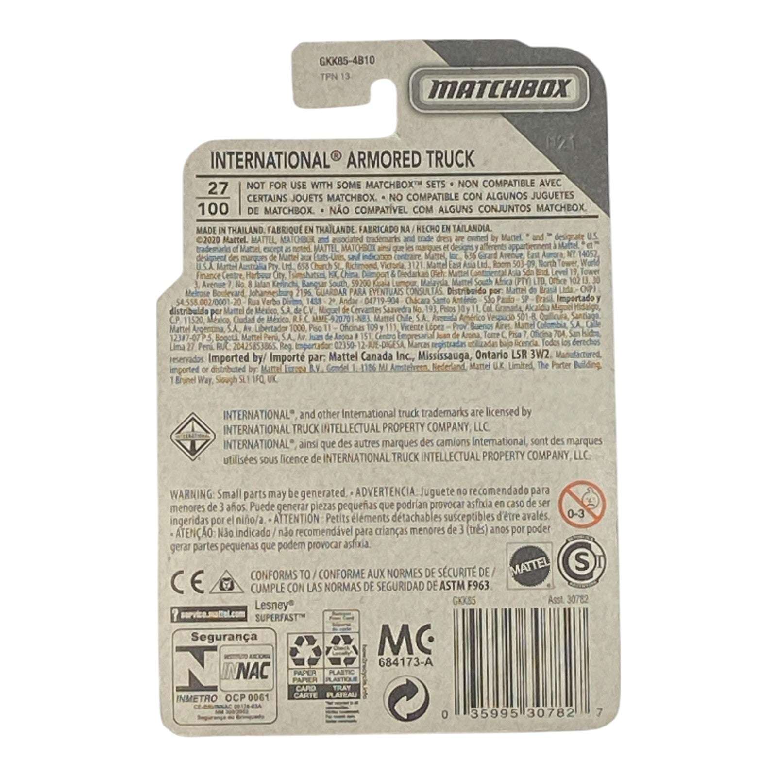 Matchbox International Armored Truck - MBX City Series 27/100